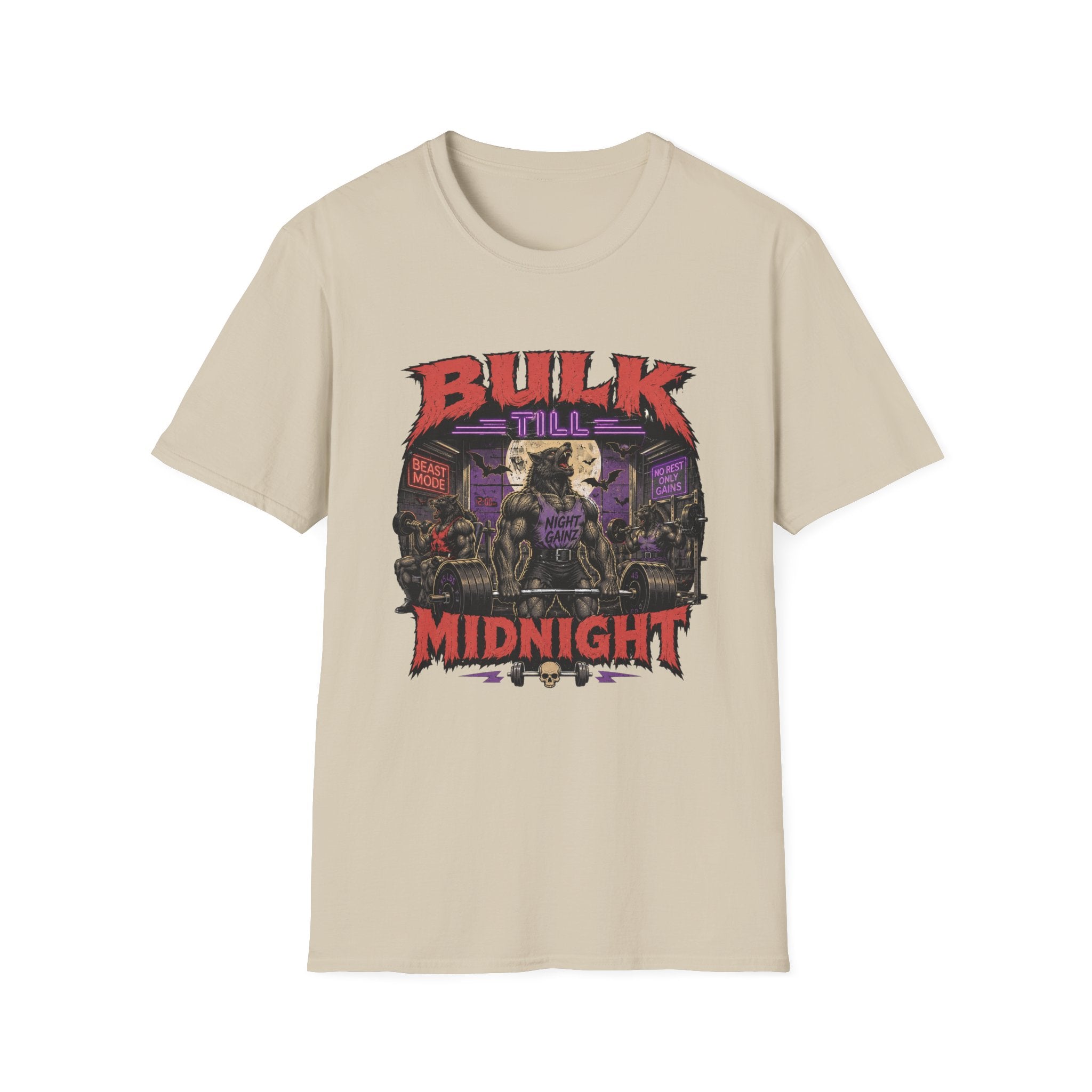 Bulk Till Midnight T-Shirt - Gym Beast Mode Workout Tee