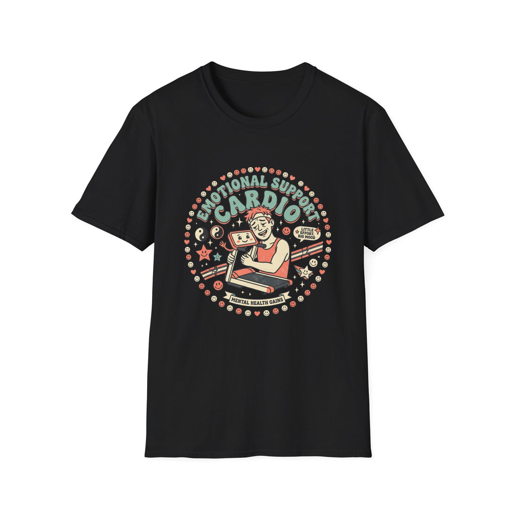 Emotional Support Cardio T-Shirt - Funny Gym Workout Tee