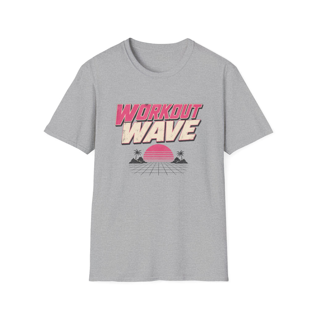 Workout Wave T-Shirt - Retro 80s Vaporwave Fitness Tee