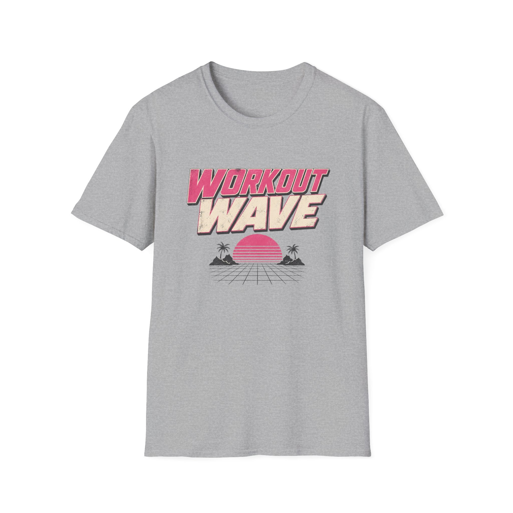 Workout Wave T-Shirt - Retro 80s Vaporwave Fitness Tee