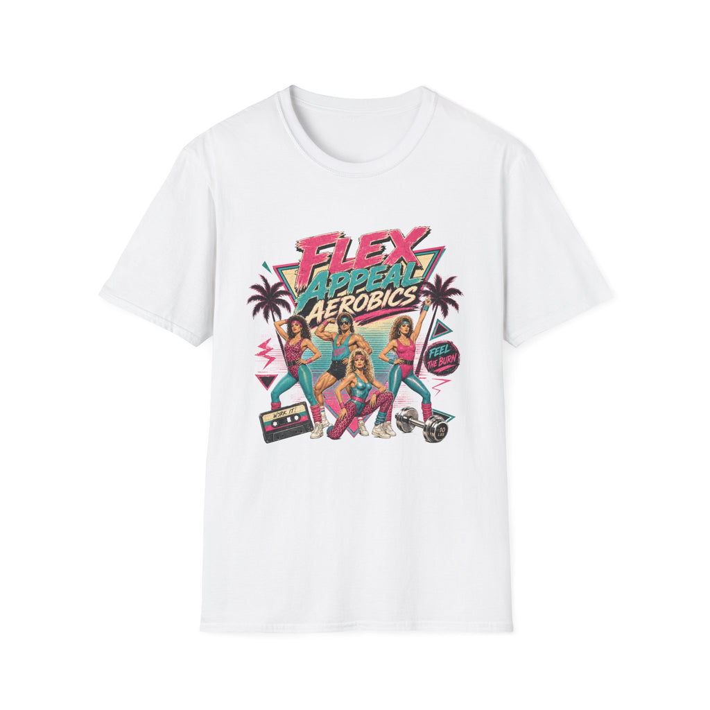 Retro 'Flex Appeal Aerobics' T-Shirt - 80s Fitness Vibe Tee