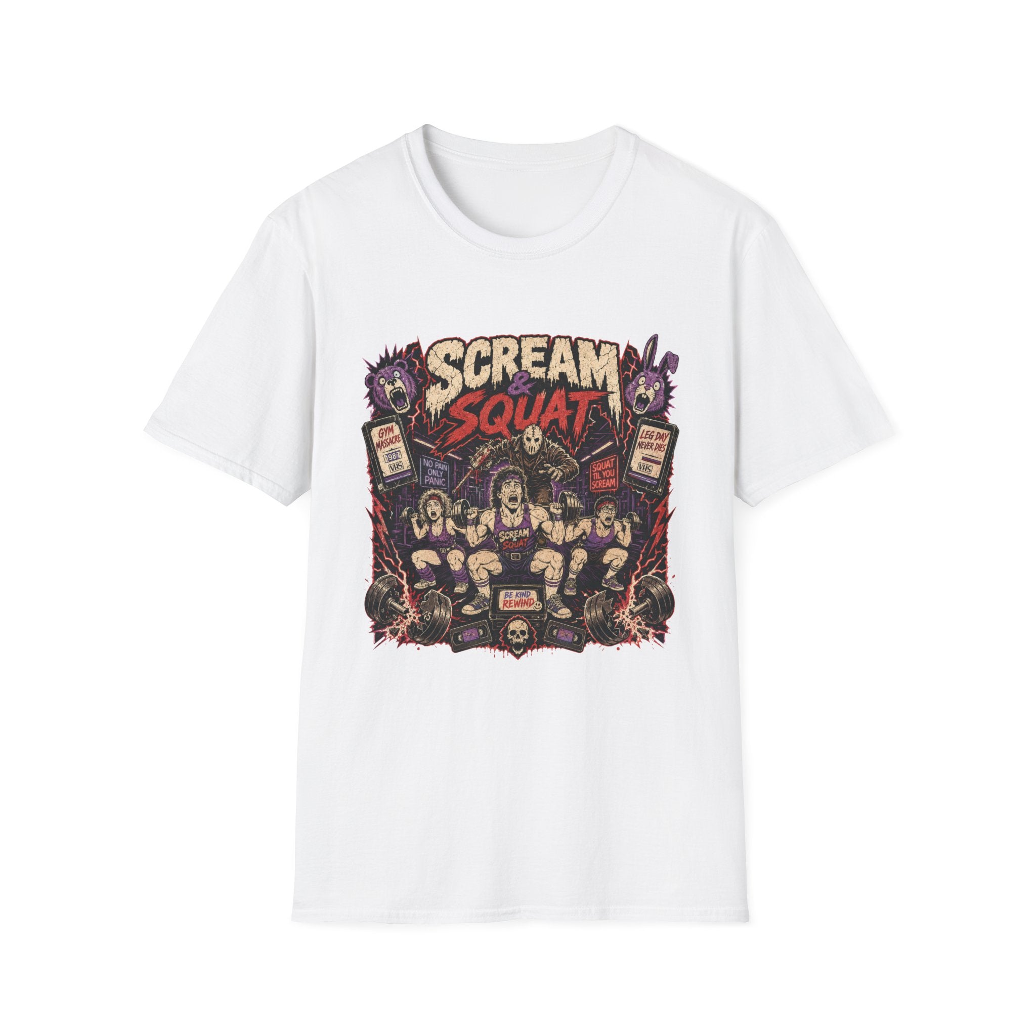 Scream & Squat Tee - Horror Workout Graphic T-Shirt