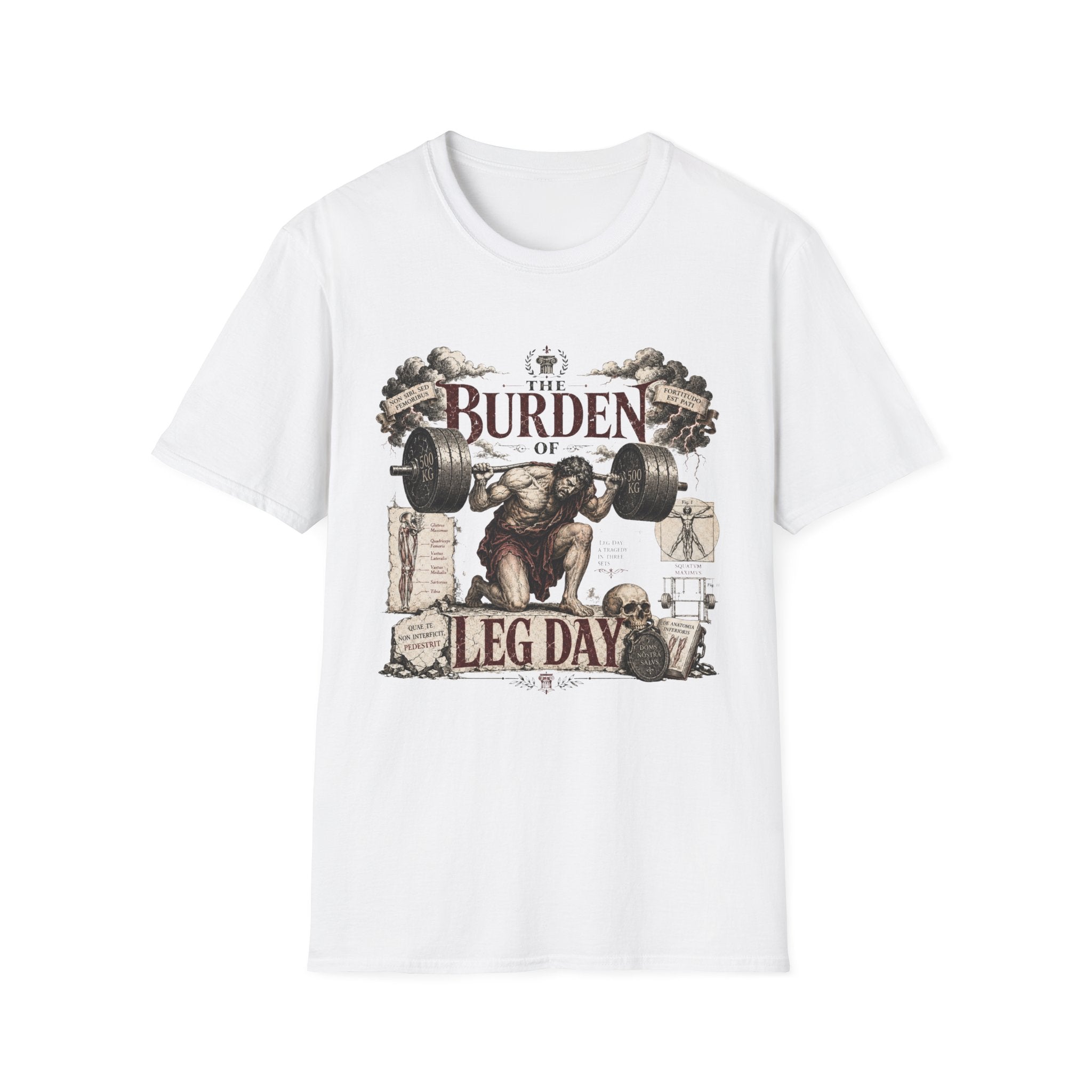 Leg Day T-Shirt - The Burden of Leg Day Vintage Weightlifting Tee