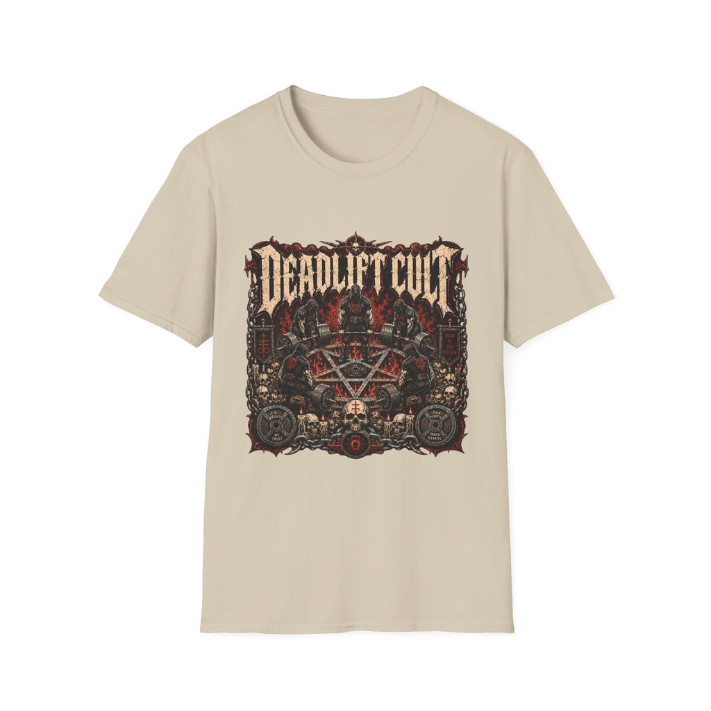 Deadlift Cult T-Shirt - Heavy Metal Gym Tee for Weightlifting Fans