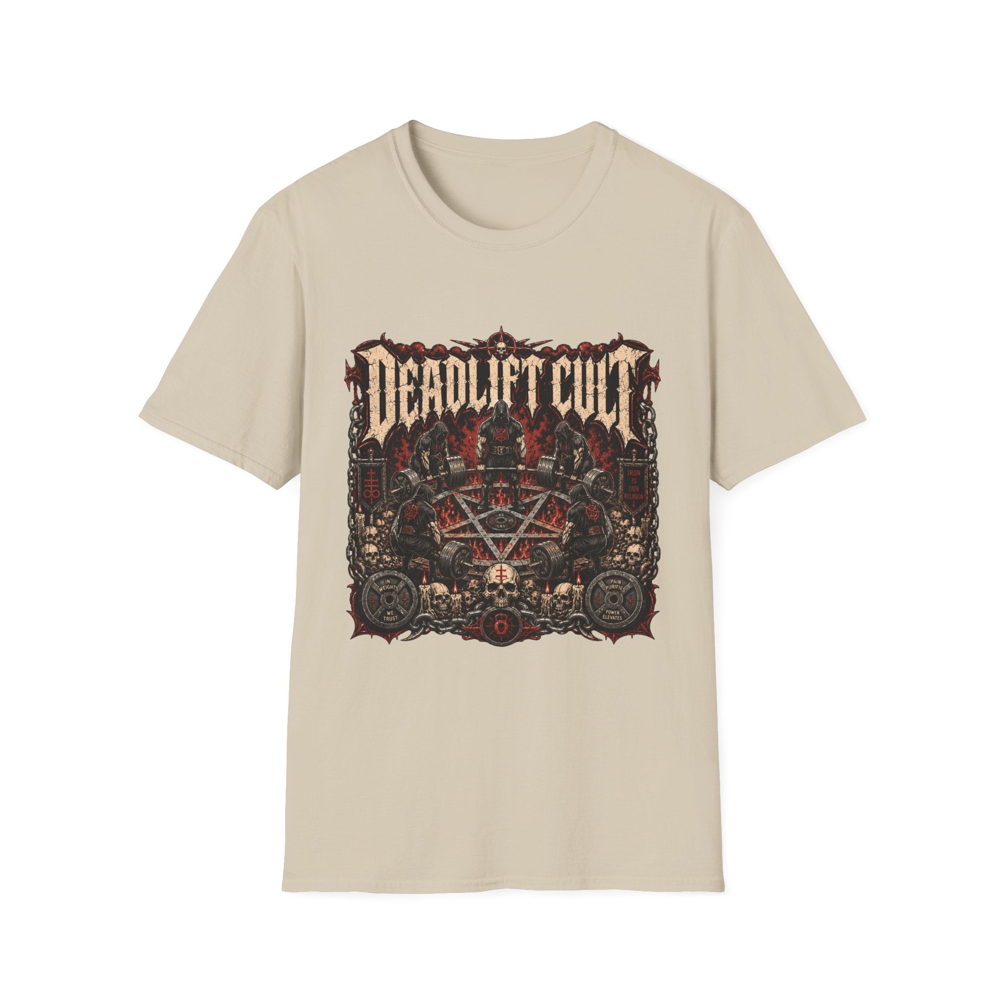 Deadlift Cult T-Shirt - Heavy Metal Gym Tee for Weightlifting Fans