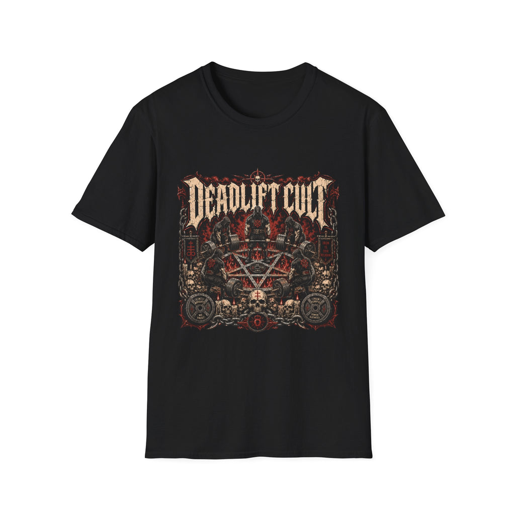 Deadlift Cult T-Shirt - Heavy Metal Gym Tee for Weightlifting Fans