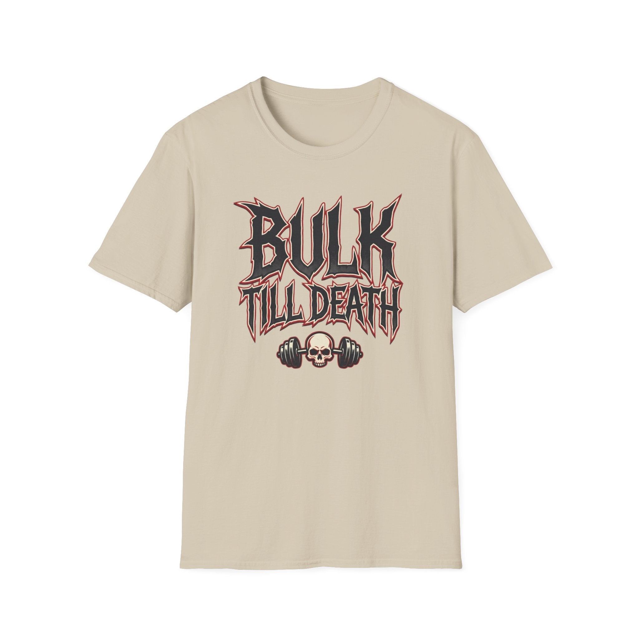 Bulk 'Til Death T-Shirt - Gym Skull Weightlifting Tee