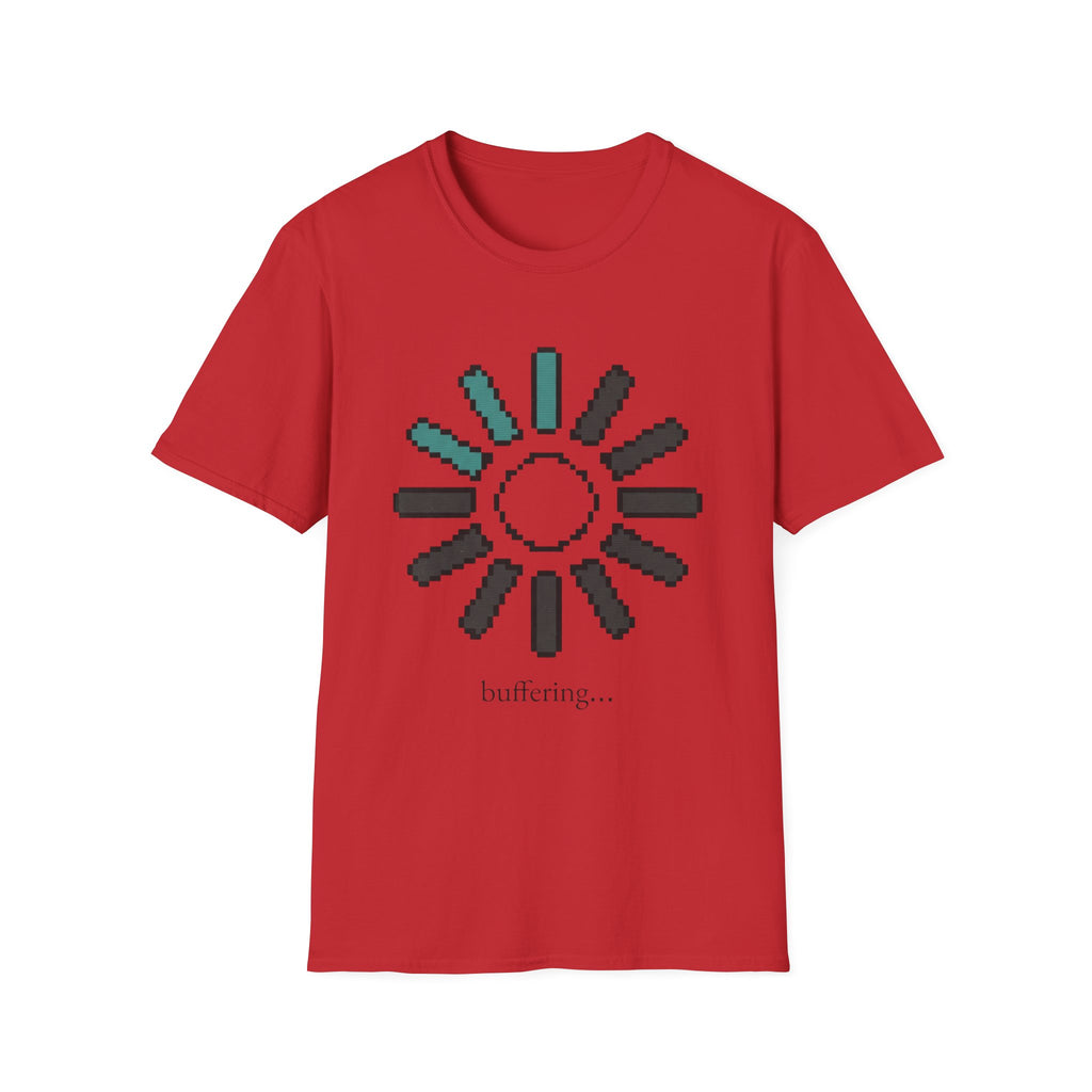 Loading Sun Pixel Tee - "buffering..." Retro Tech Graphic T-Shirt