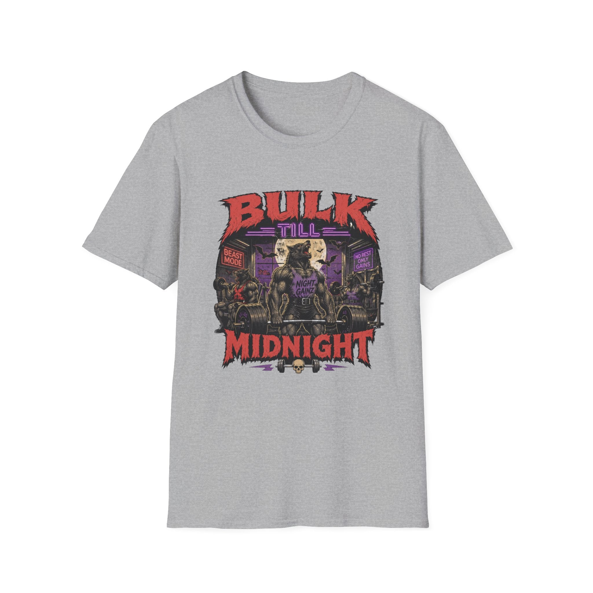 Bulk Till Midnight T-Shirt - Gym Beast Mode Workout Tee