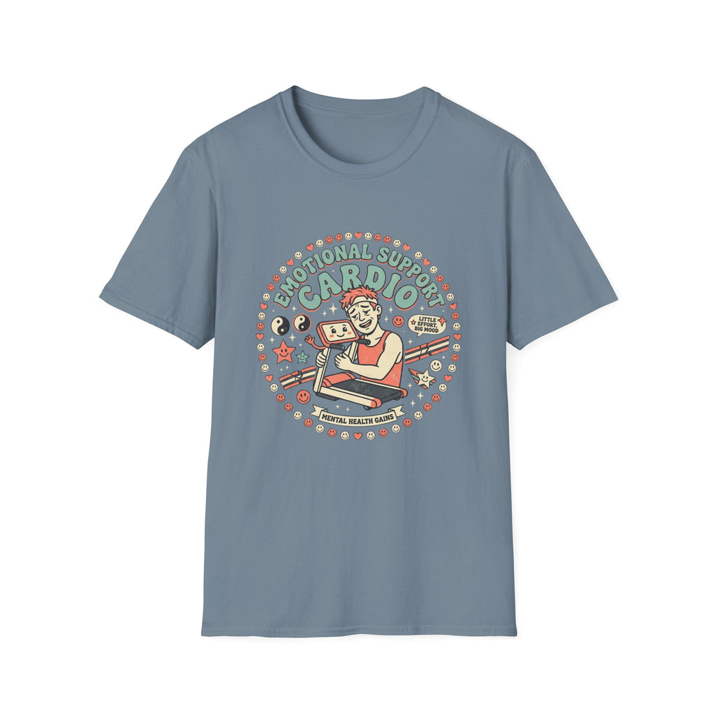 Emotional Support Cardio T-Shirt - Funny Gym Workout Tee