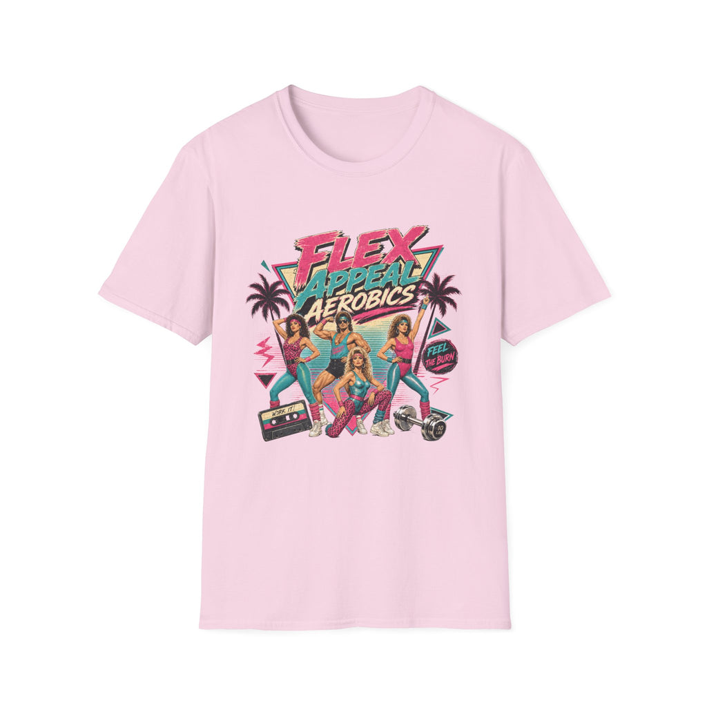 Retro 'Flex Appeal Aerobics' T-Shirt - 80s Fitness Vibe Tee