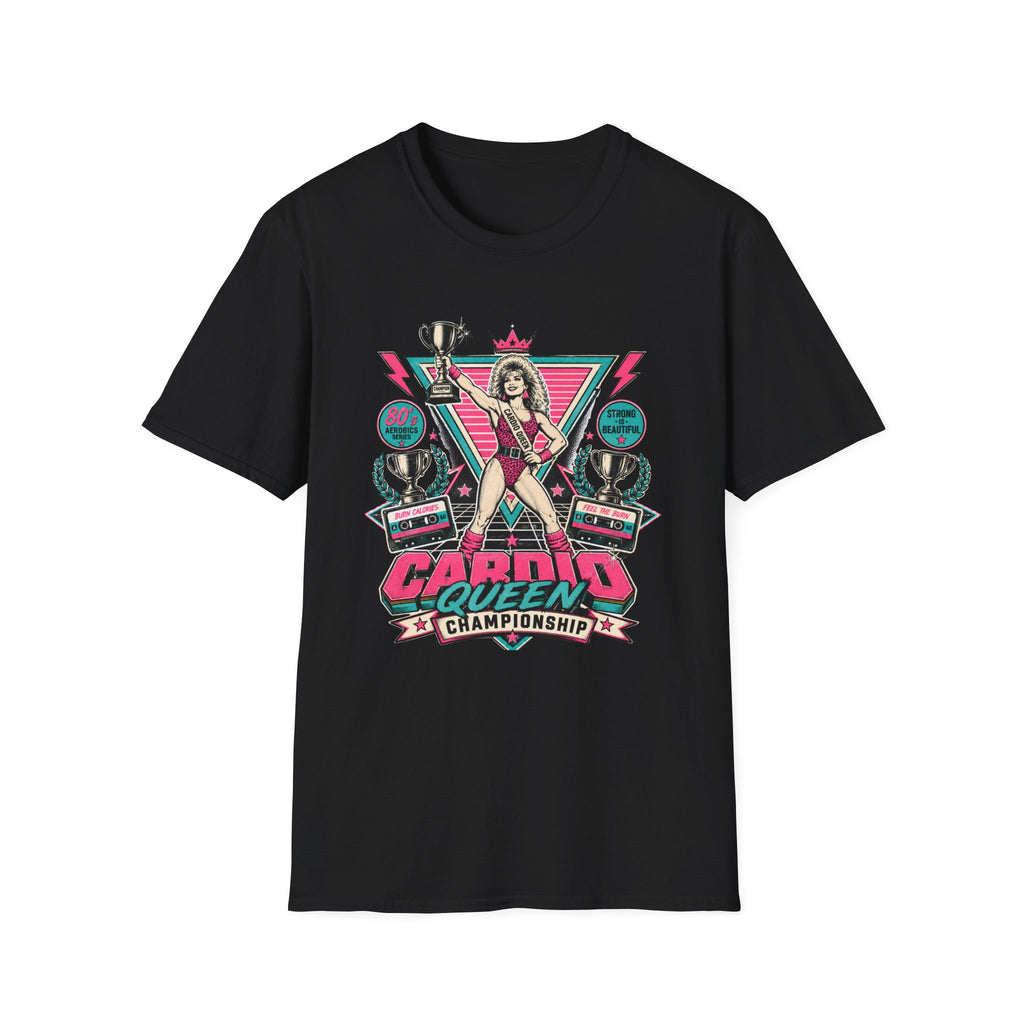 Cardio Queen T-Shirt - Women’s Fitness Champion Graphic Tee