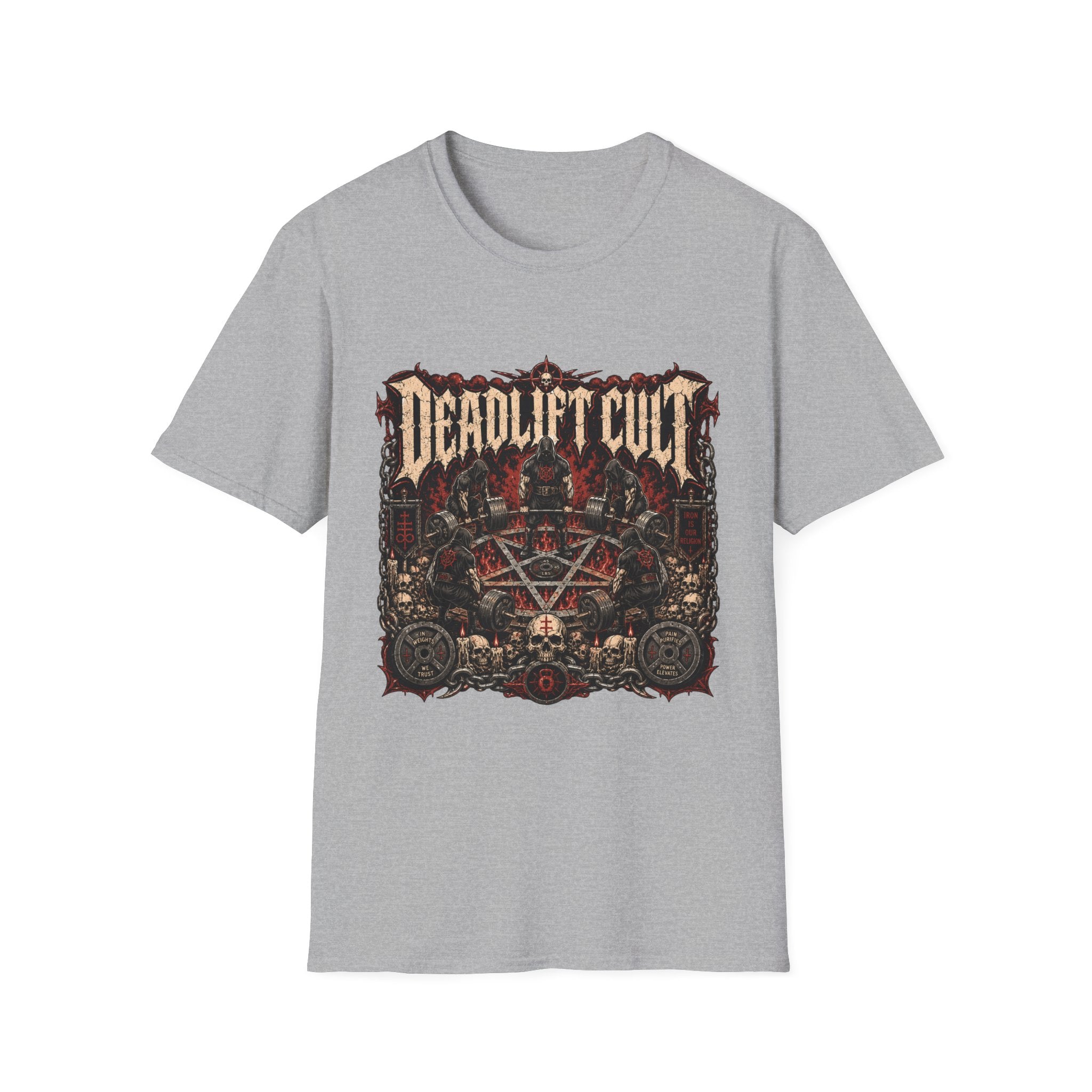 Deadlift Cult T-Shirt - Heavy Metal Gym Tee for Weightlifting Fans