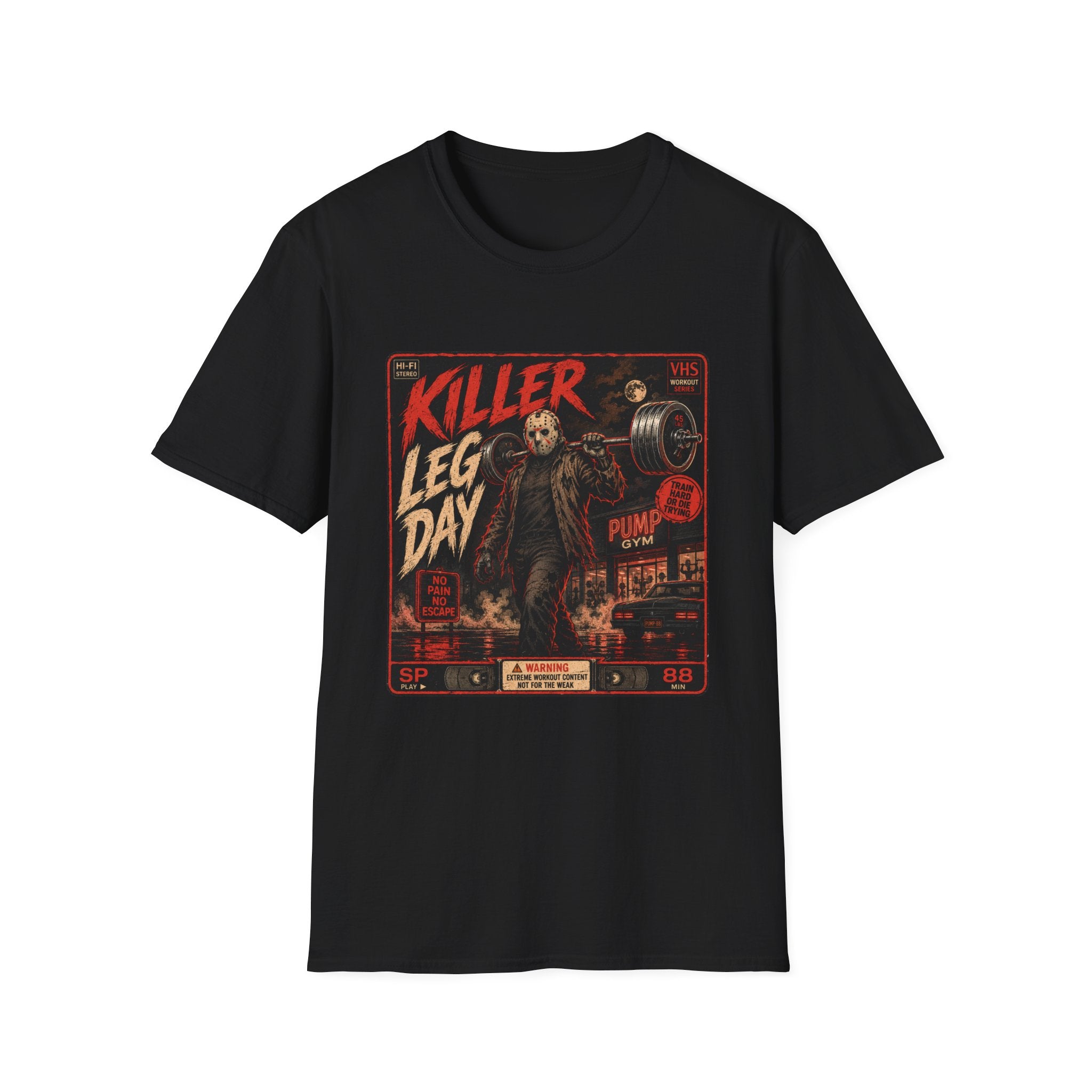 Killer Leg Day T-Shirt - Retro Horror Gym Tee ("Killer Leg Day")