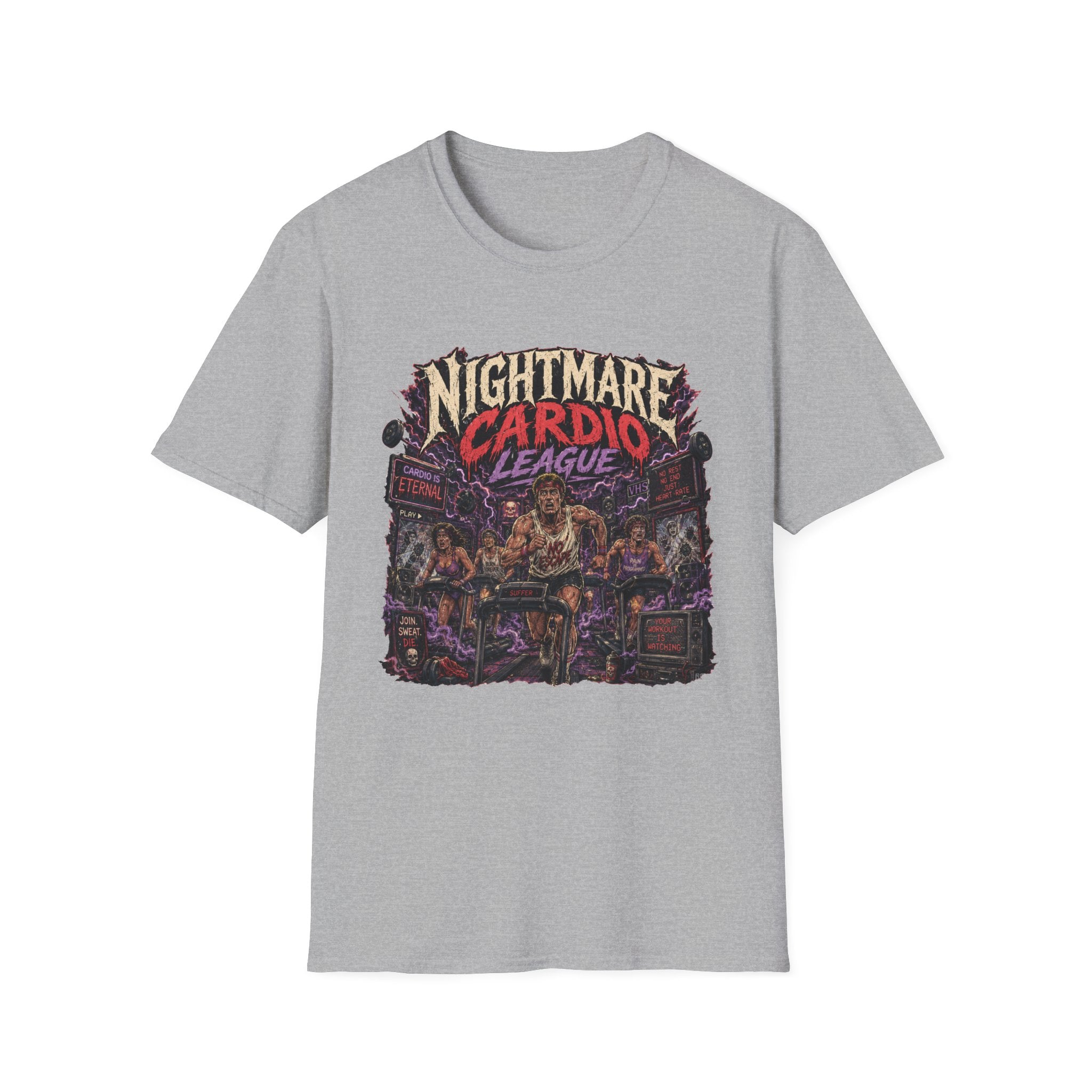 Nightmare Cardio League T-Shirt - Horror Workout Graphic Tee