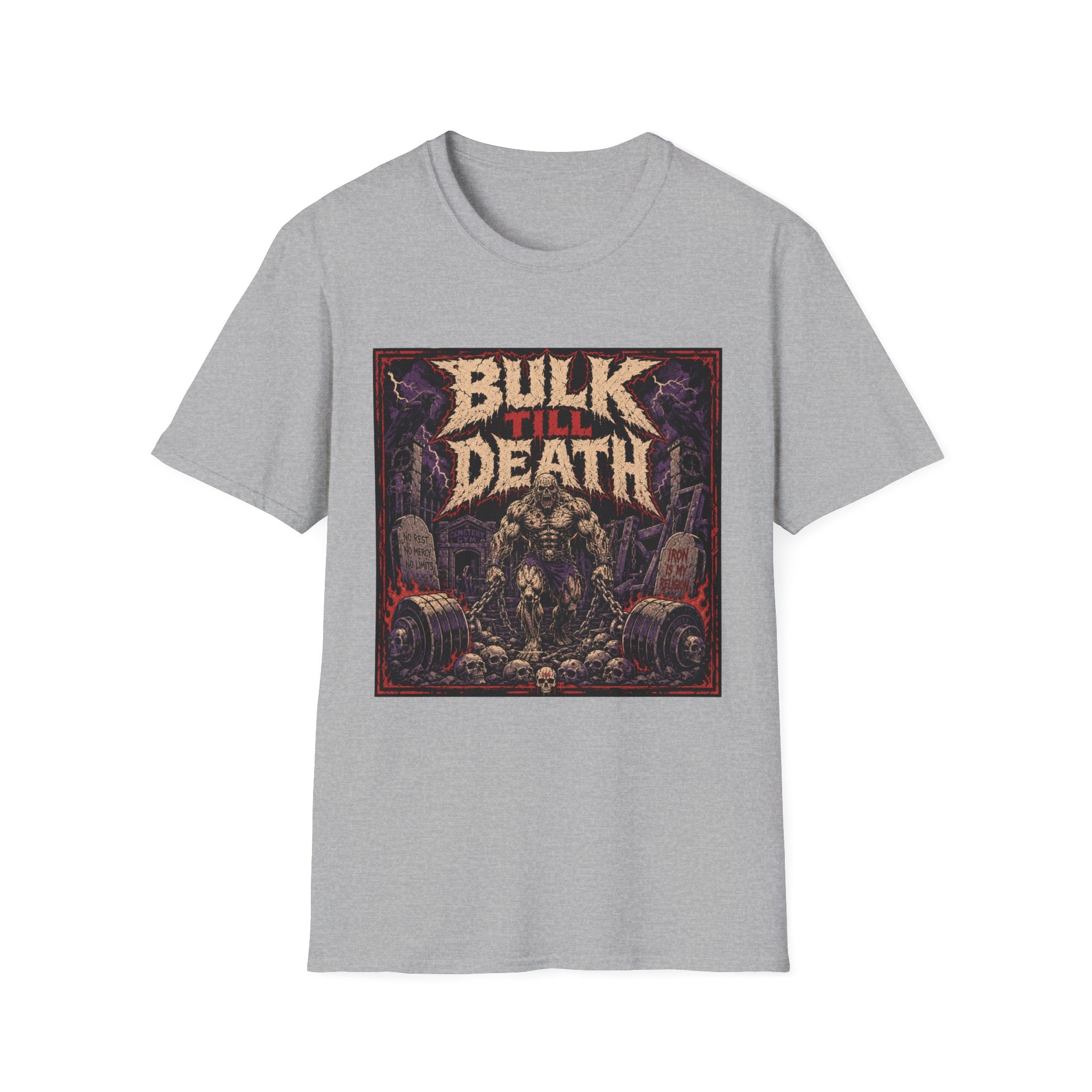 Bulk Till Death T-Shirt - Heavy Metal Gym Workout Tee