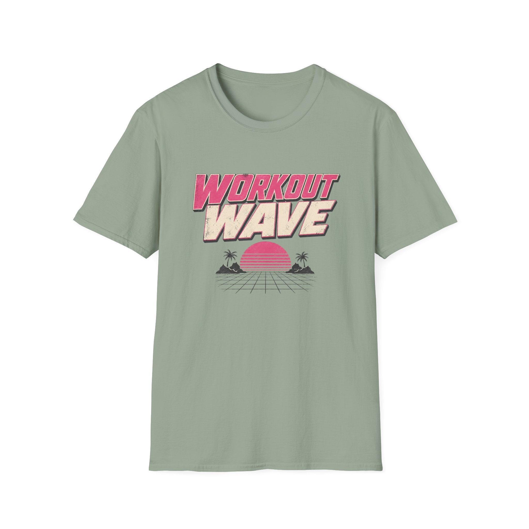Workout Wave T-Shirt - Retro 80s Vaporwave Fitness Tee