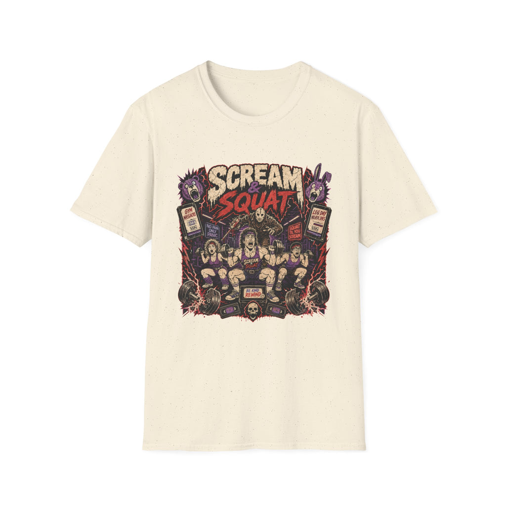 Scream & Squat Tee - Horror Workout Graphic T-Shirt