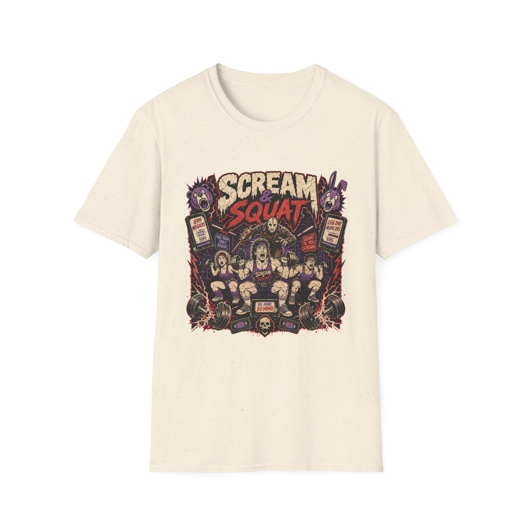 Scream & Squat Tee - Horror Workout Graphic T-Shirt