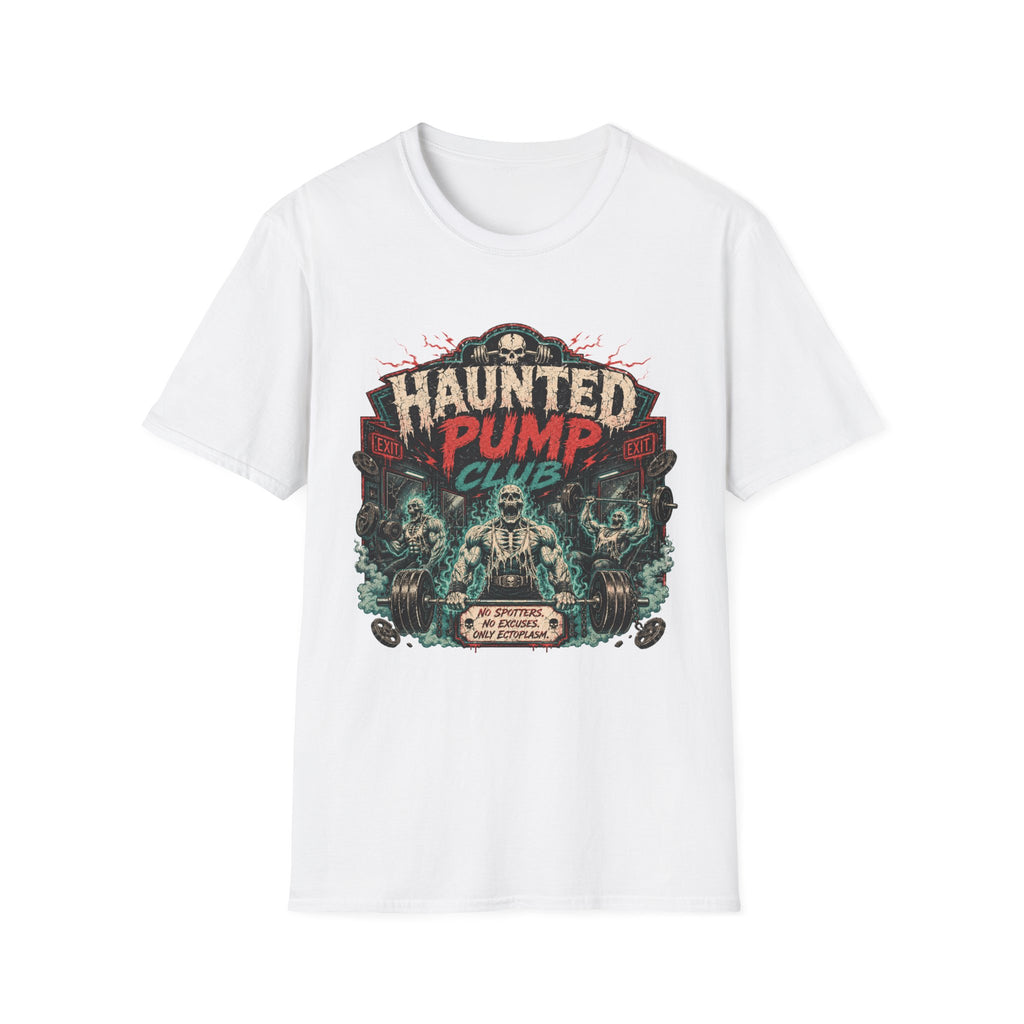 Haunted Pump Club T-Shirt - Vintage Halloween Horror Gym Tee