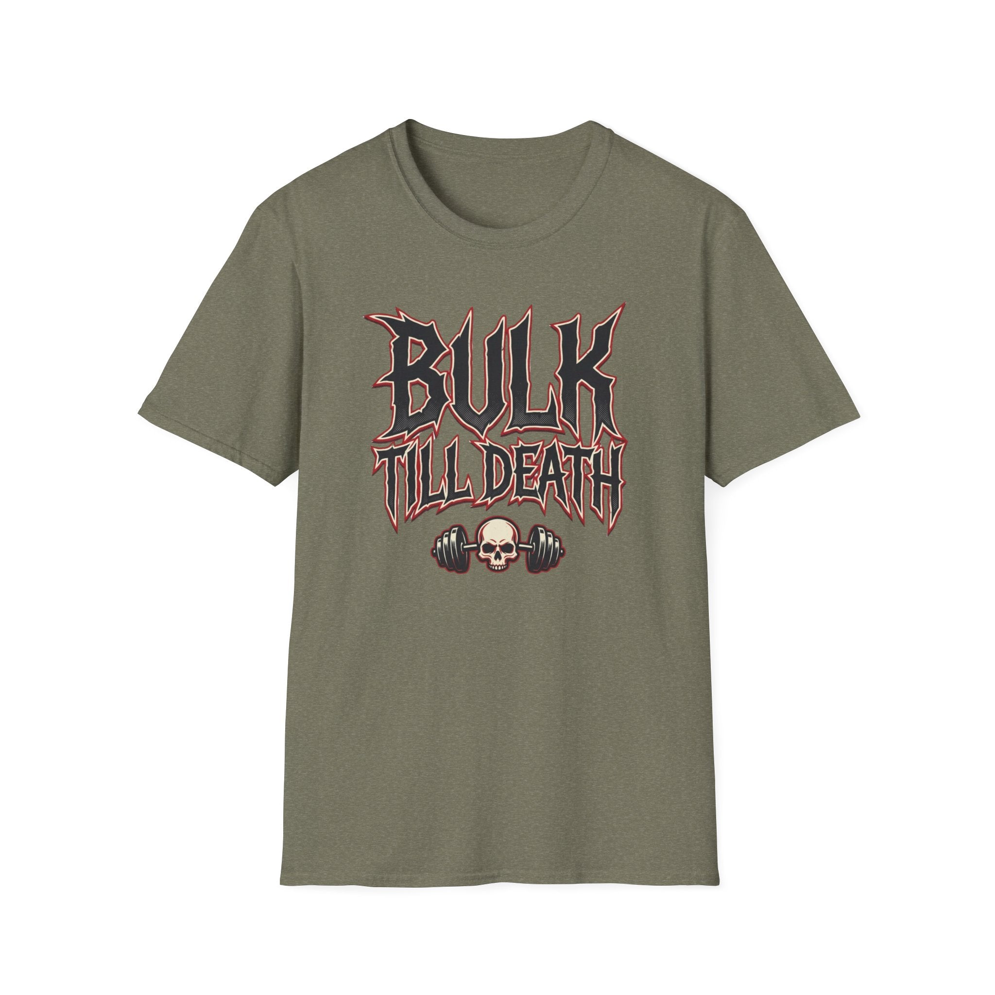 Bulk 'Til Death T-Shirt - Gym Skull Weightlifting Tee