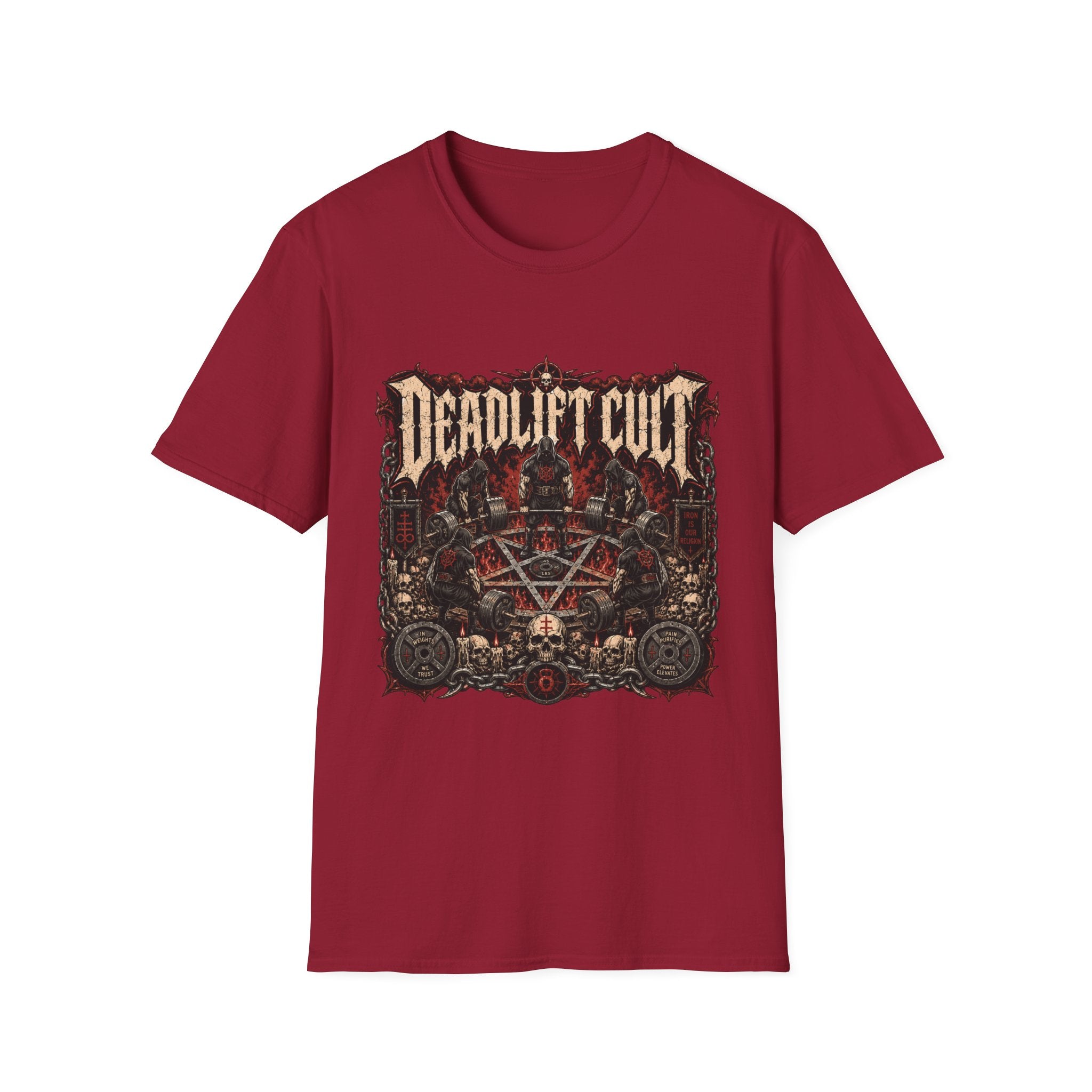 Deadlift Cult T-Shirt - Heavy Metal Gym Tee for Weightlifting Fans