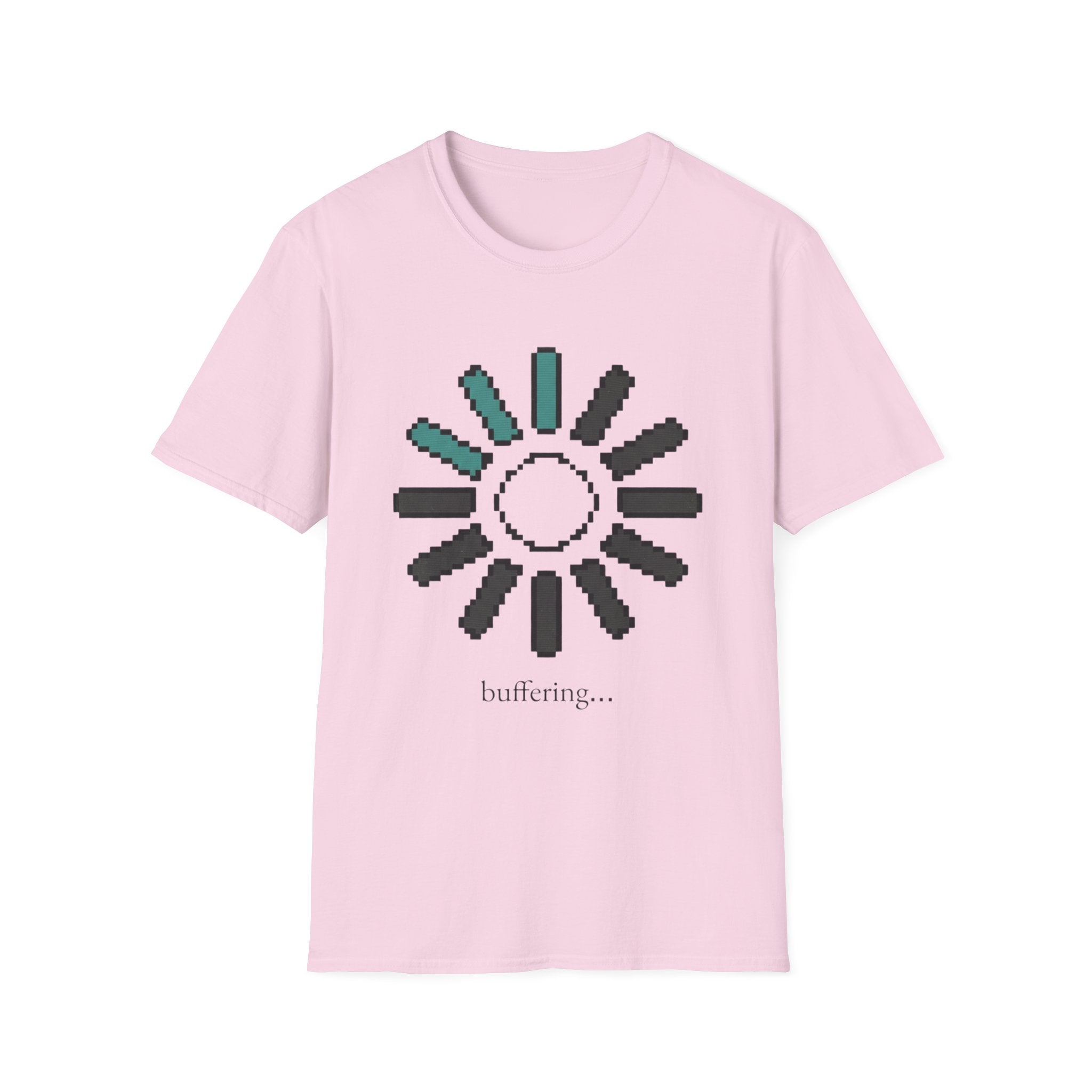Loading Sun Pixel Tee - "buffering..." Retro Tech Graphic T-Shirt