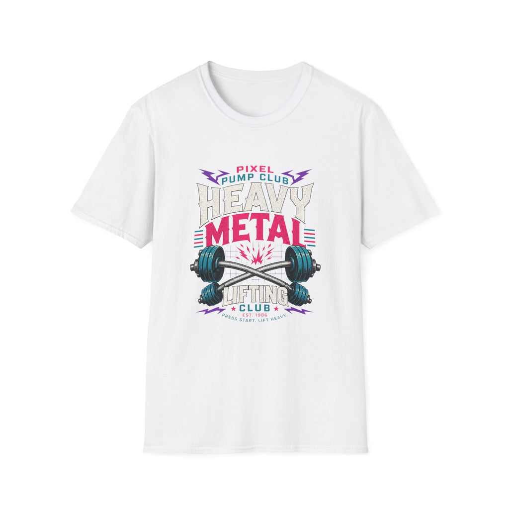 Heavy Metal Lifting Club T-Shirt - Pixel Pump Club Gym Tee
