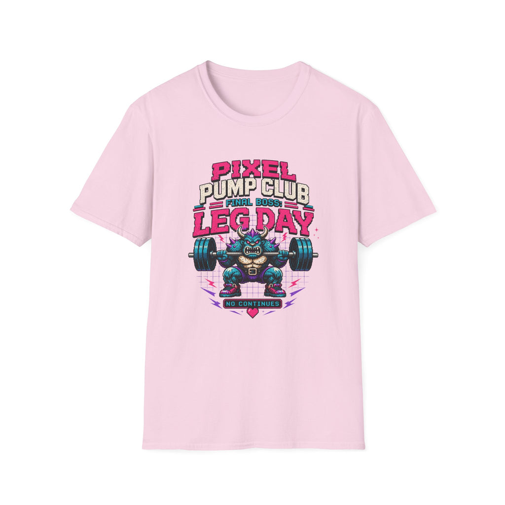 Leg Day T‑Shirt - "Pixel Pump Club Final Boss" Gamer Gym Tee