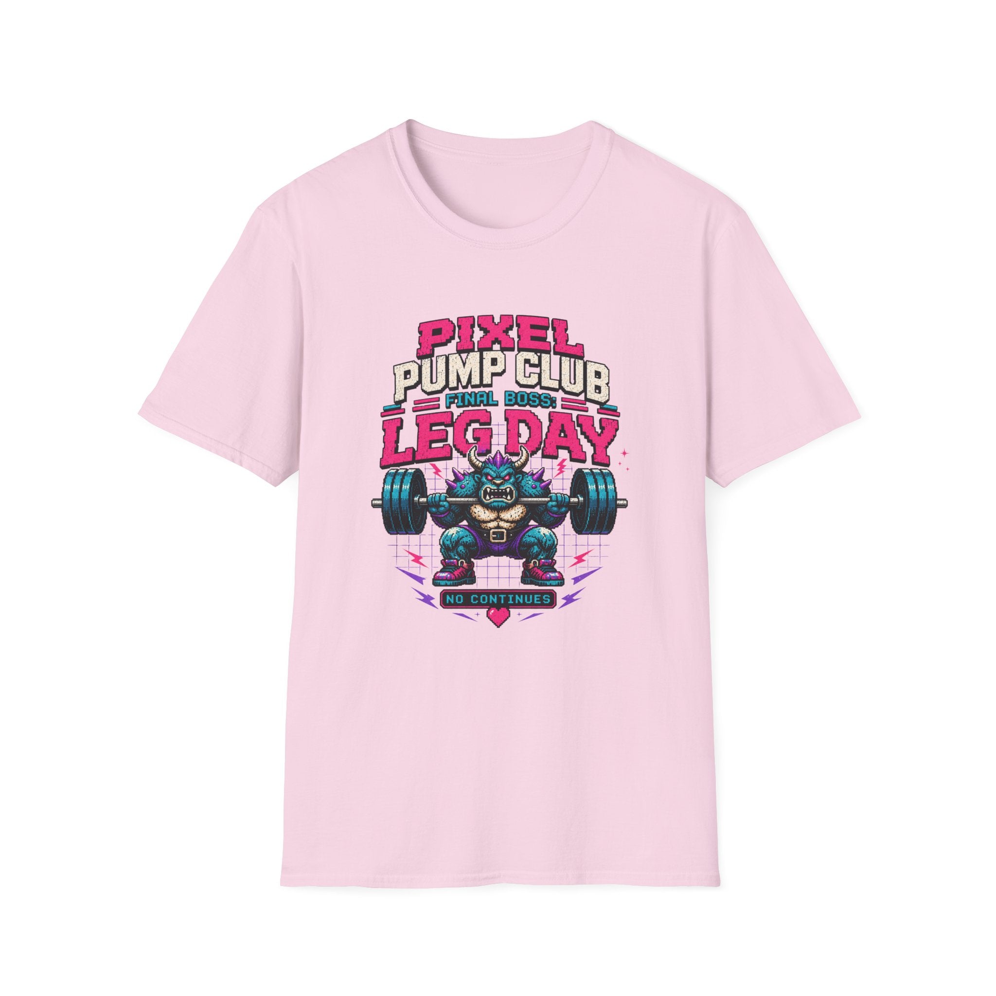 Leg Day T‑Shirt - "Pixel Pump Club Final Boss" Gamer Gym Tee