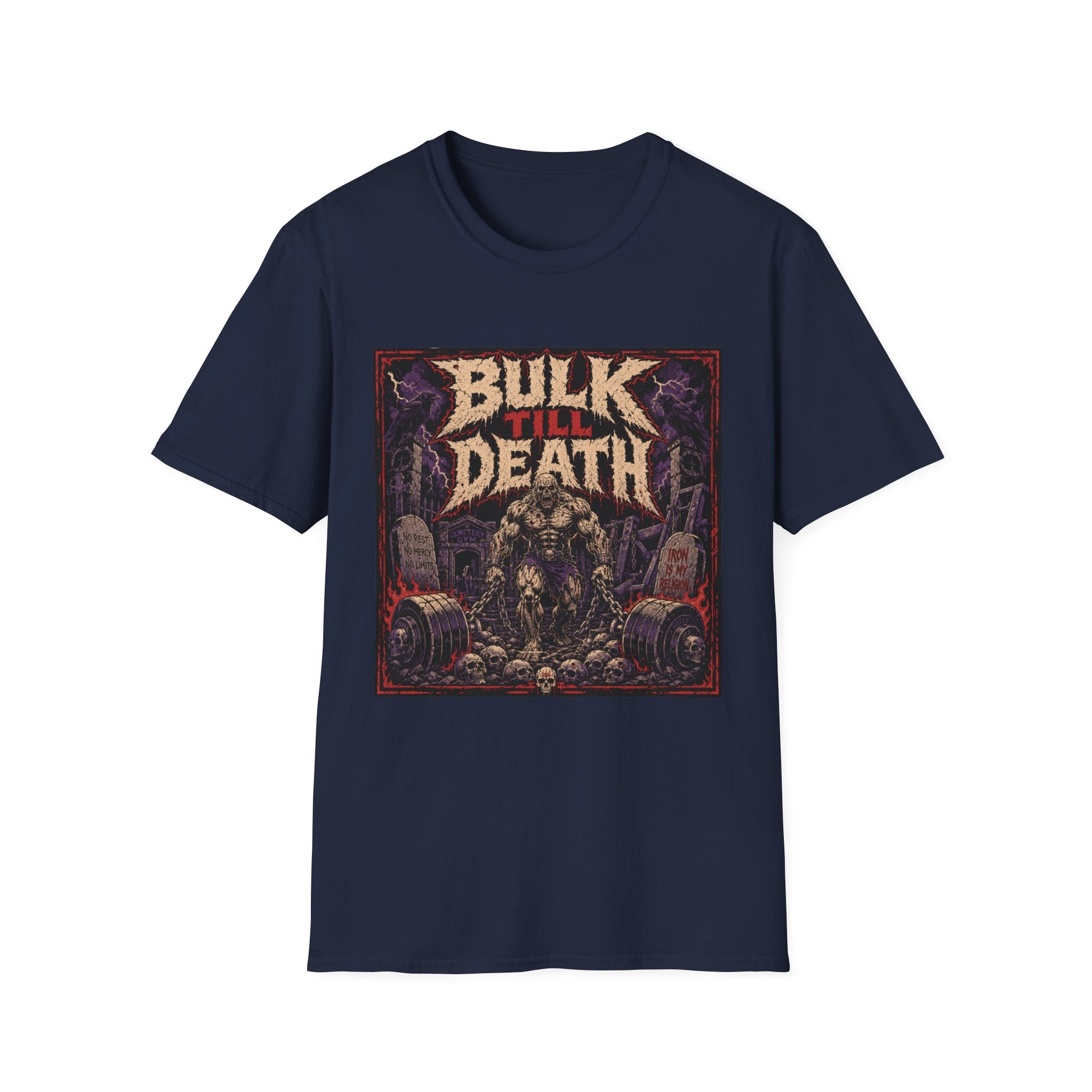 Bulk Till Death T-Shirt - Heavy Metal Gym Workout Tee