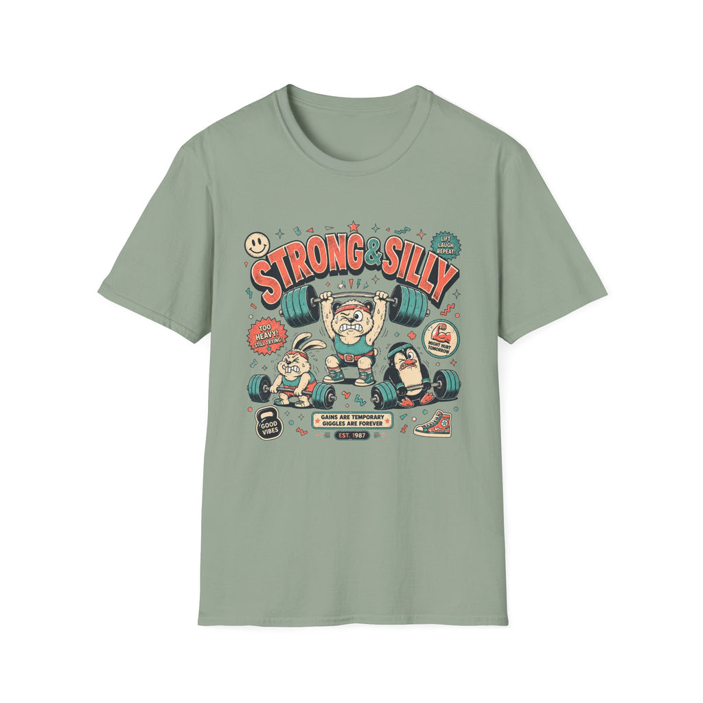Strong & Silly T-Shirt - Cute Weightlifting Fitness Tee