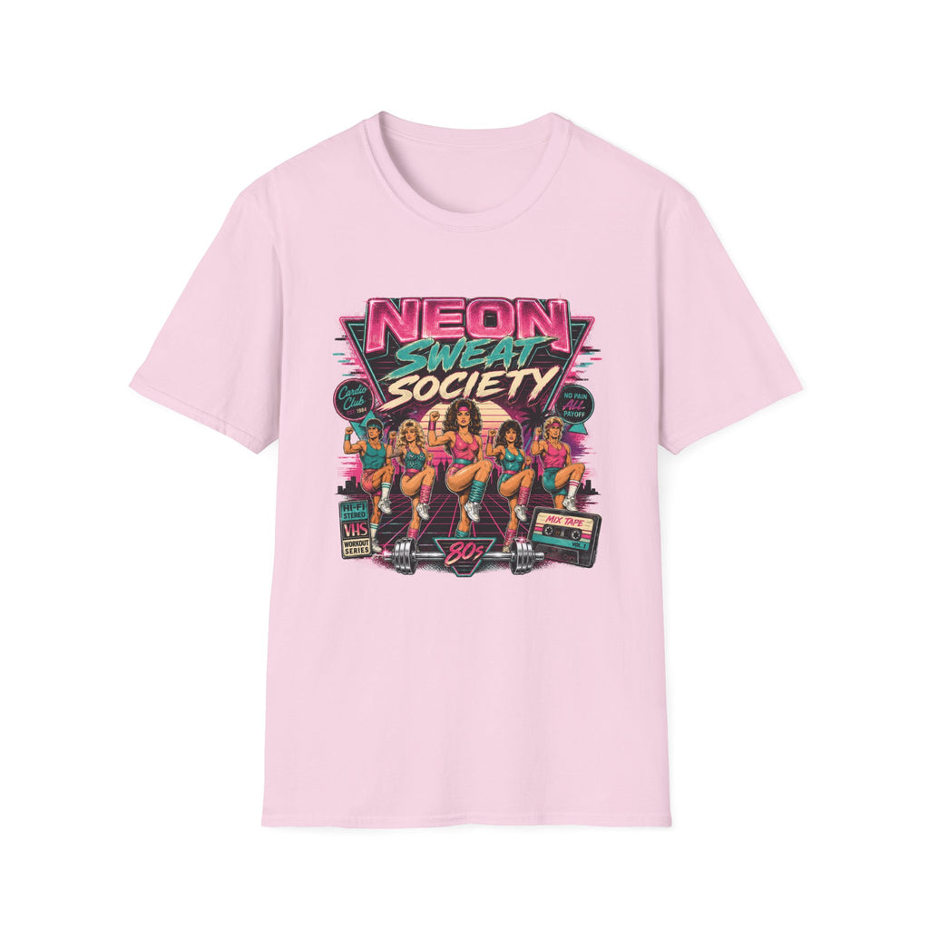 Neon Sweat Society T-Shirt - 80s Retro Fitness Tee