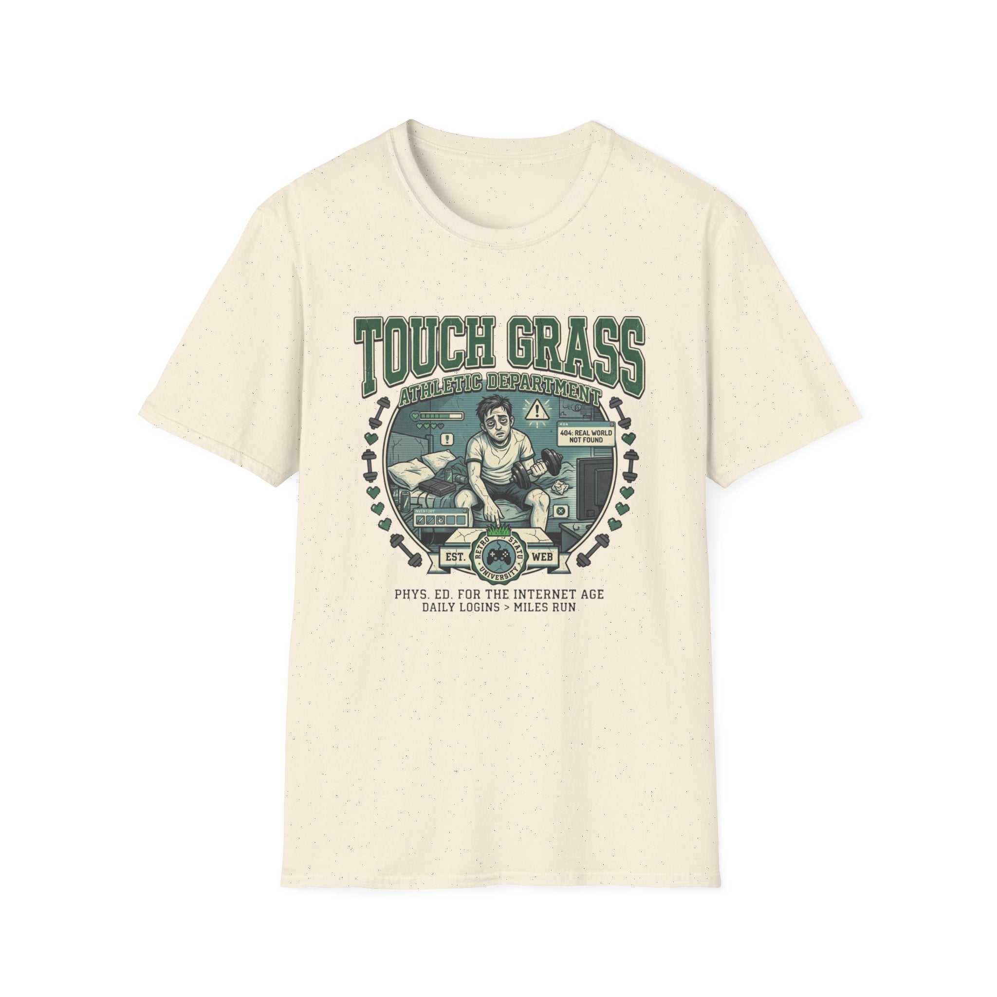 'Touch Grass Athletic Department' Vintage Gamer Tee