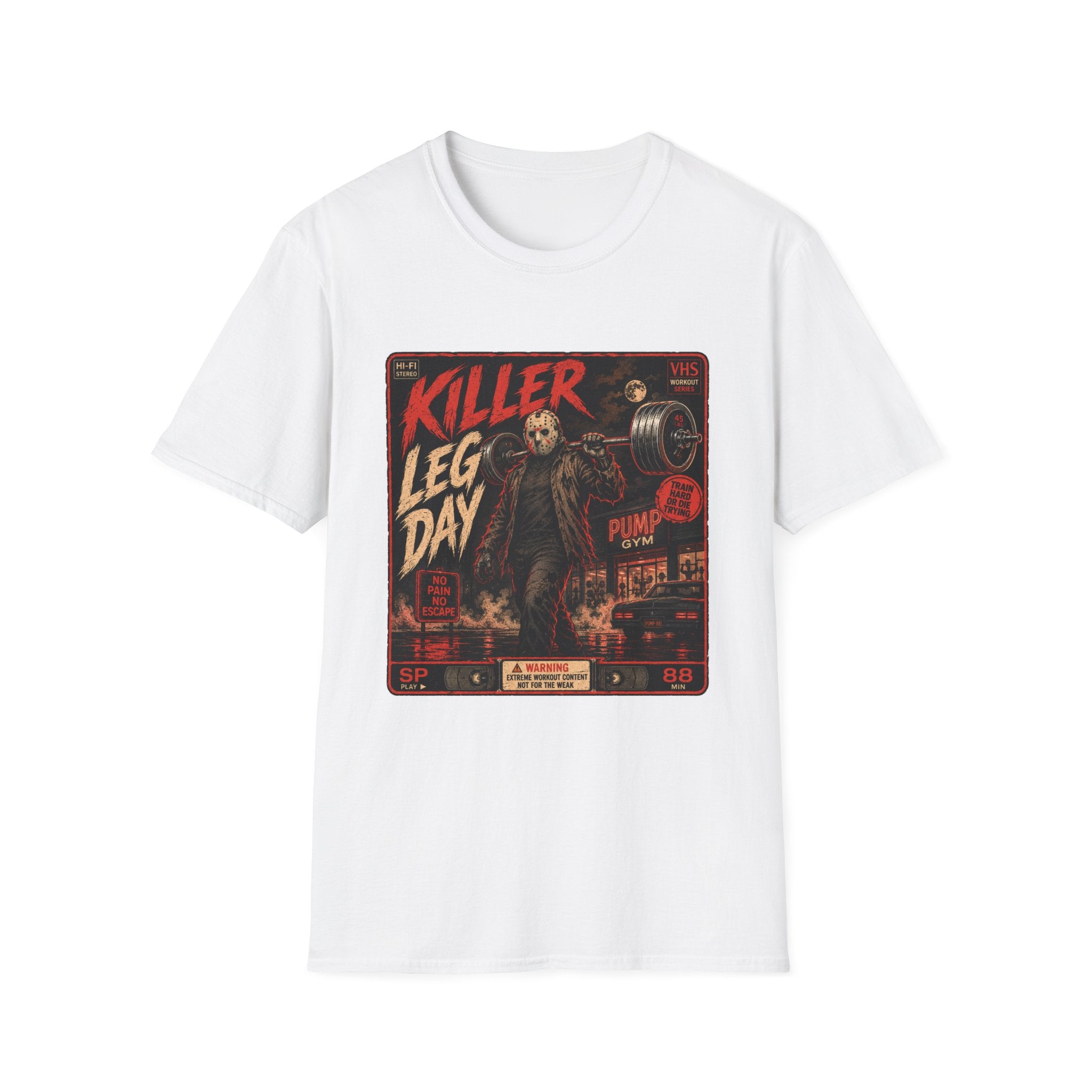 Killer Leg Day T-Shirt - Retro Horror Gym Tee ("Killer Leg Day")