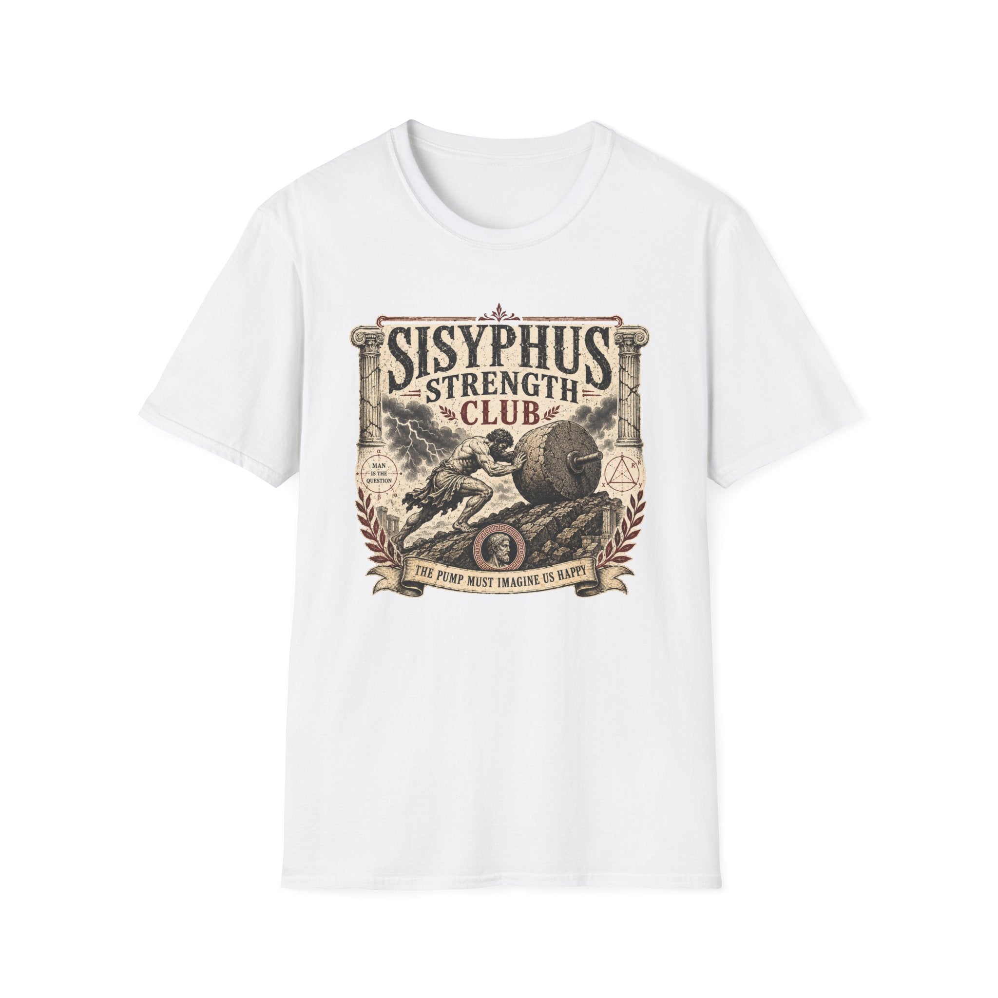 Sisyphus Strength Club T-Shirt - Mythology Gym Motivation Tee
