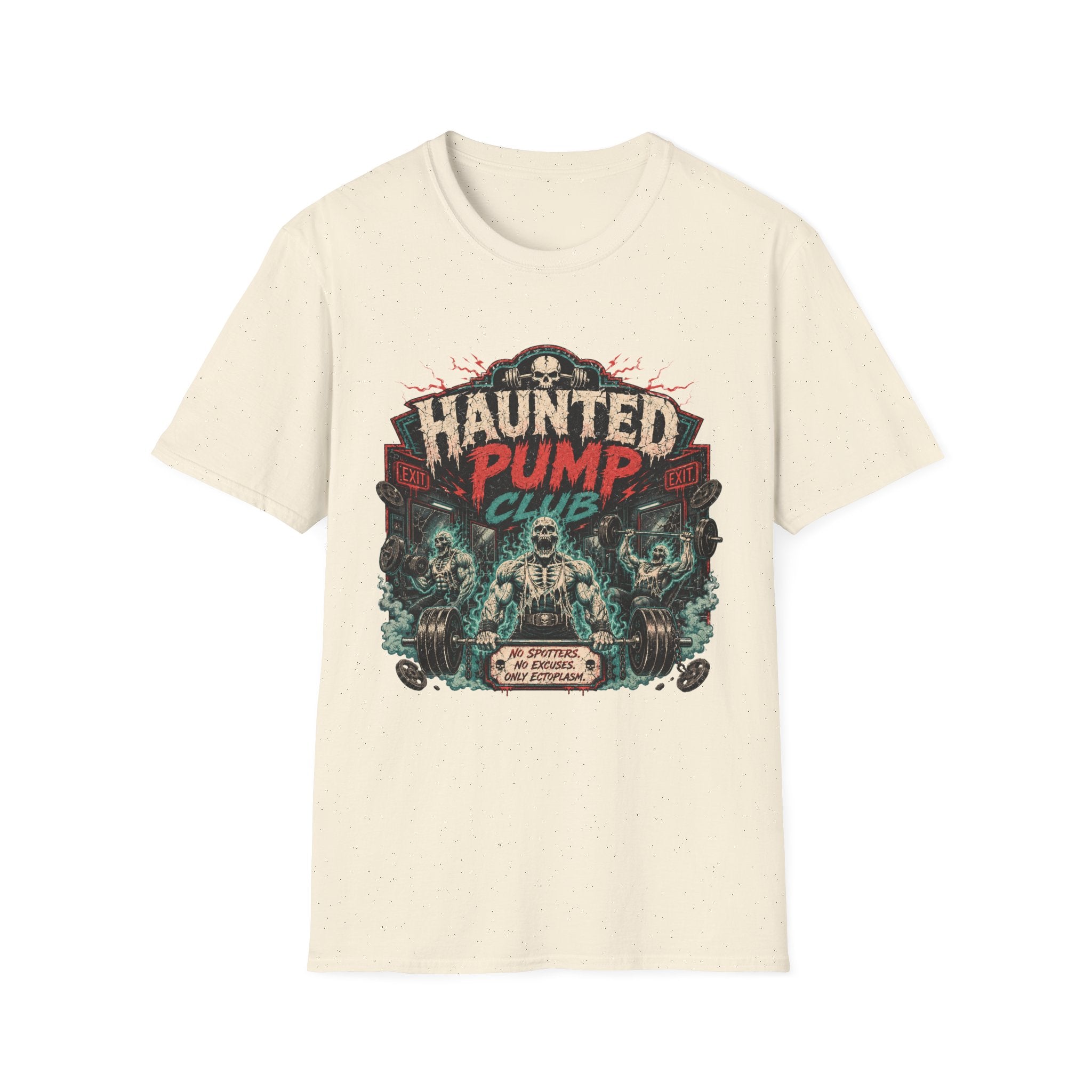 Haunted Pump Club T-Shirt - Vintage Halloween Horror Gym Tee