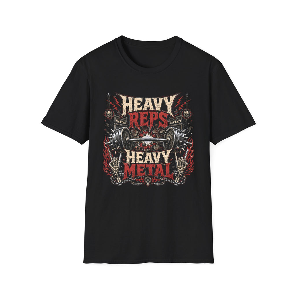 Heavy Reps Heavy Metal T-Shirt - Weightlifting Gym Tee