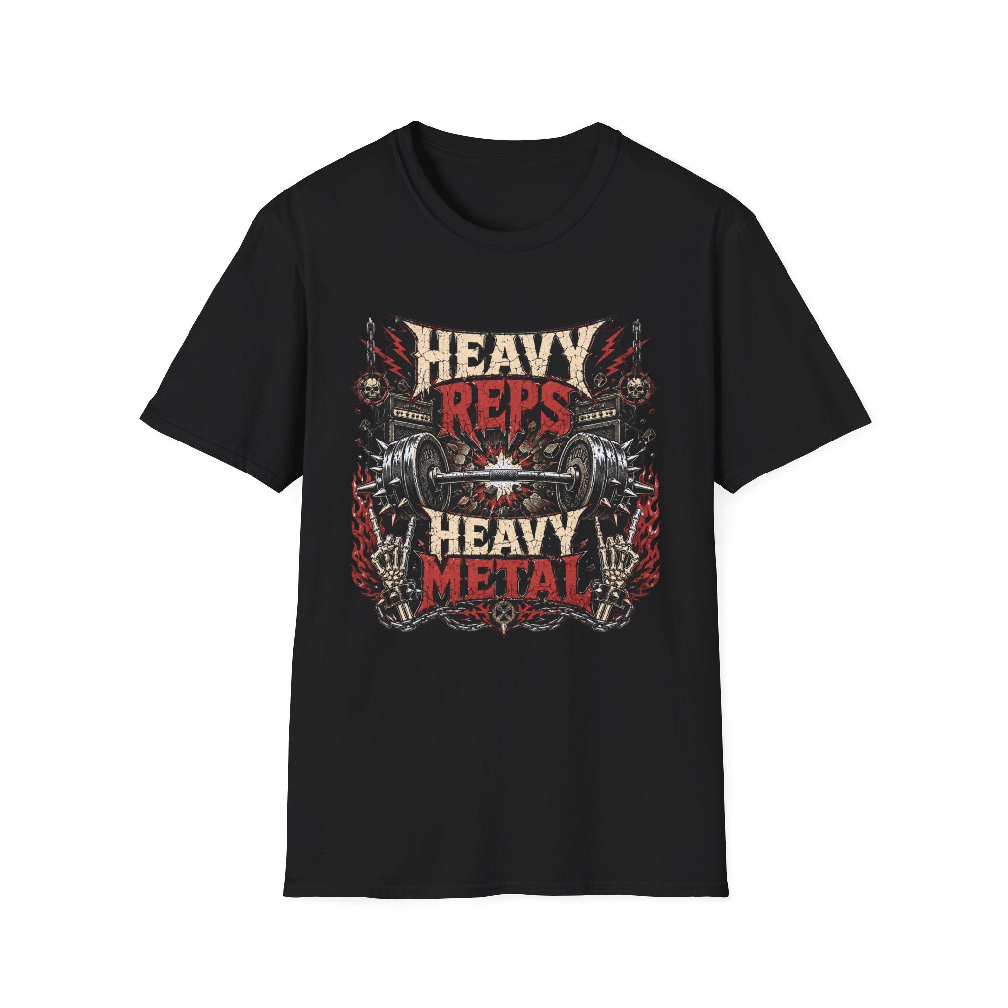 Heavy Reps Heavy Metal T-Shirt - Weightlifting Gym Tee