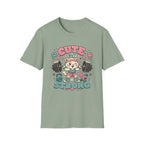 Cute But Strong T-Shirt - Kawaii Weightlifting Cat Gym Tee