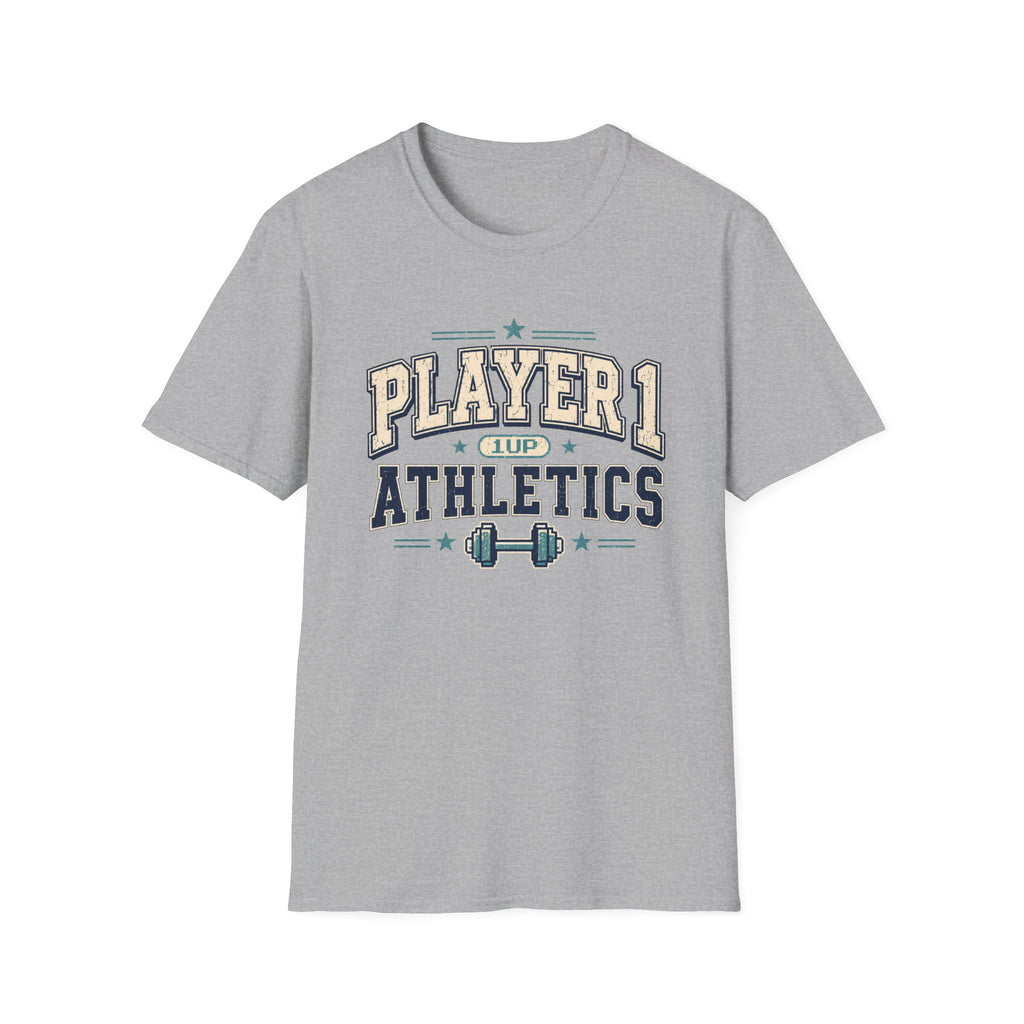 Player 1 Athletics T-Shirt - Vintage Gamer Fitness Tee