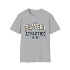 Player 1 Athletics T-Shirt - Vintage Gamer Fitness Tee