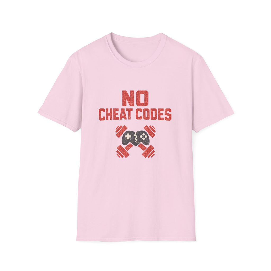 No Cheat Codes T-Shirt - Gamer & Fitness Mashup Tee