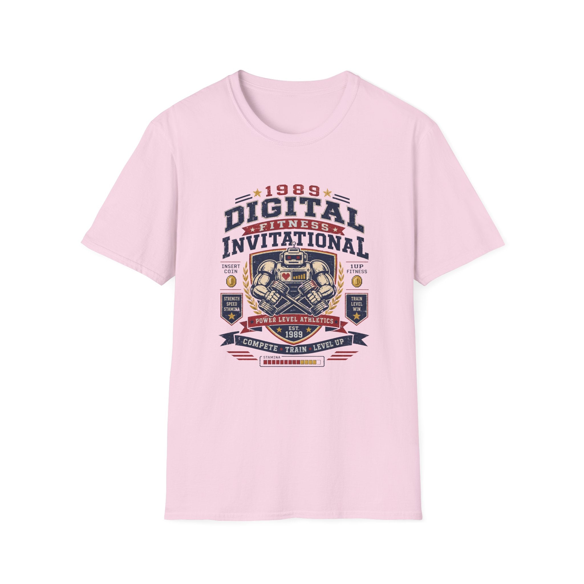 Digital Fitness Invitational T-Shirt - 1989 Retro Gamer Workout Tee