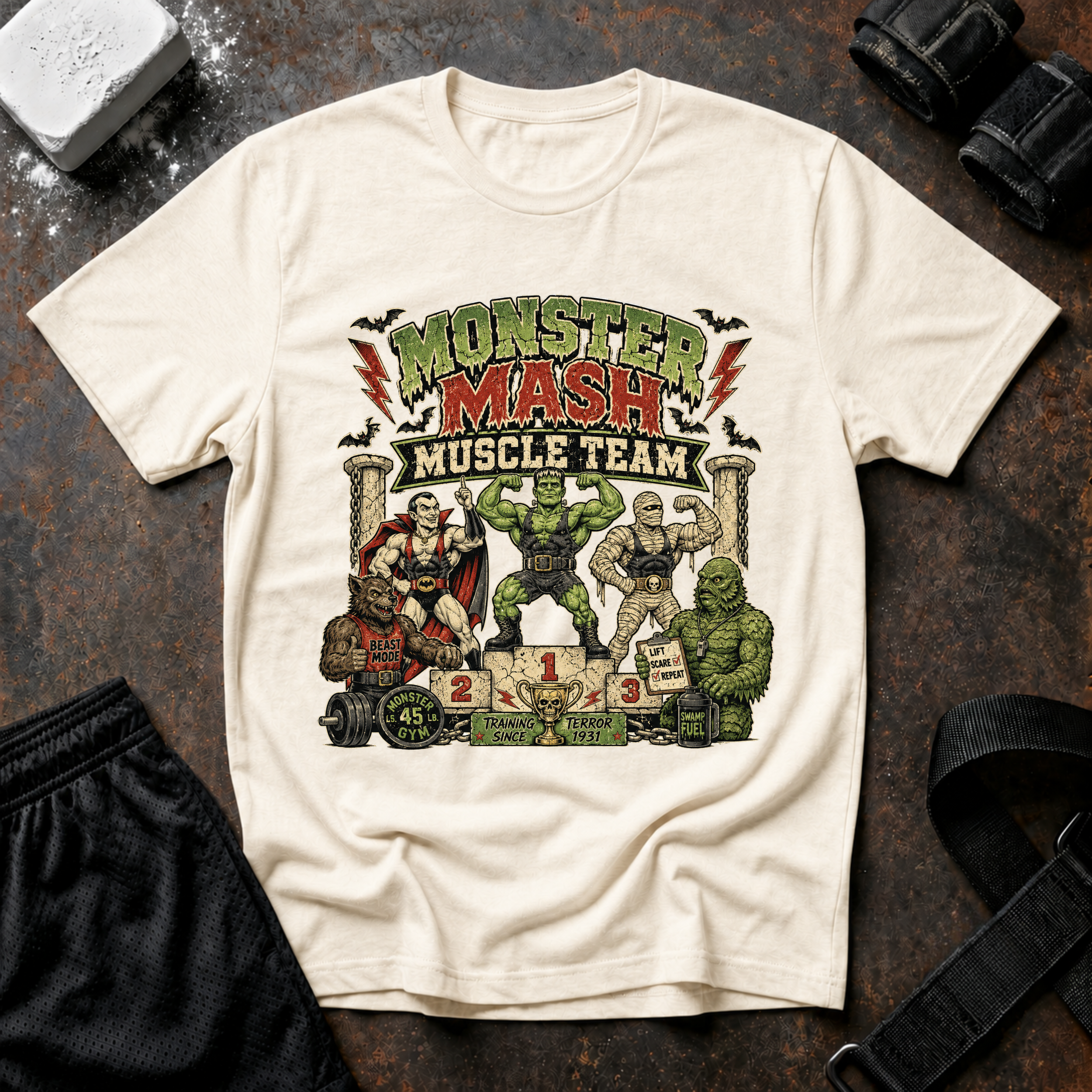 Monster Mash Muscle Team T-Shirt - Halloween Gym & Workout Tee