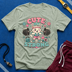 Cute But Strong T-Shirt - Kawaii Weightlifting Cat Gym Tee