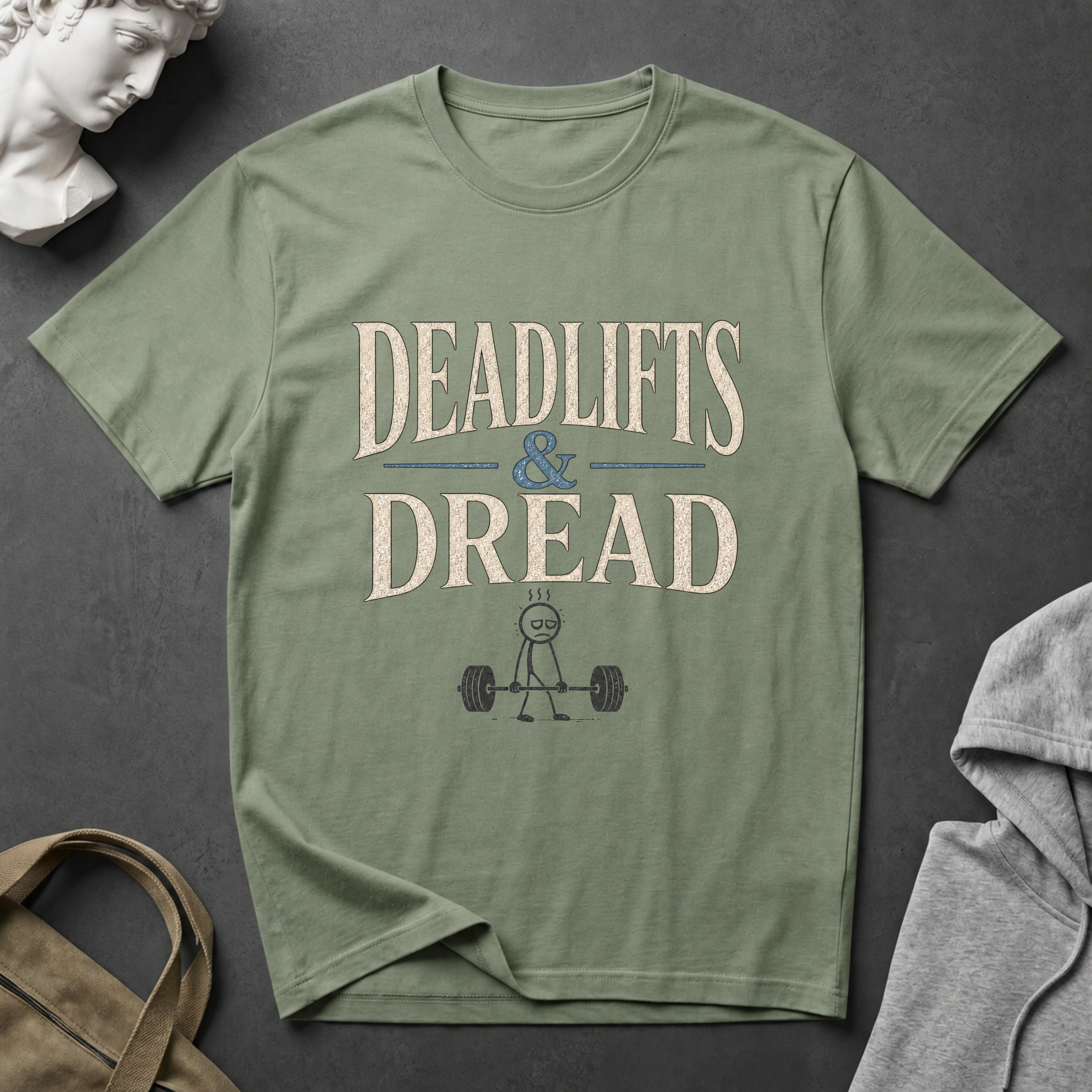 Deadlifts & Dread Weightlifting T-Shirt - Funny Gym Workout Tee