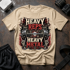 Heavy Reps Heavy Metal T-Shirt - Weightlifting Gym Tee