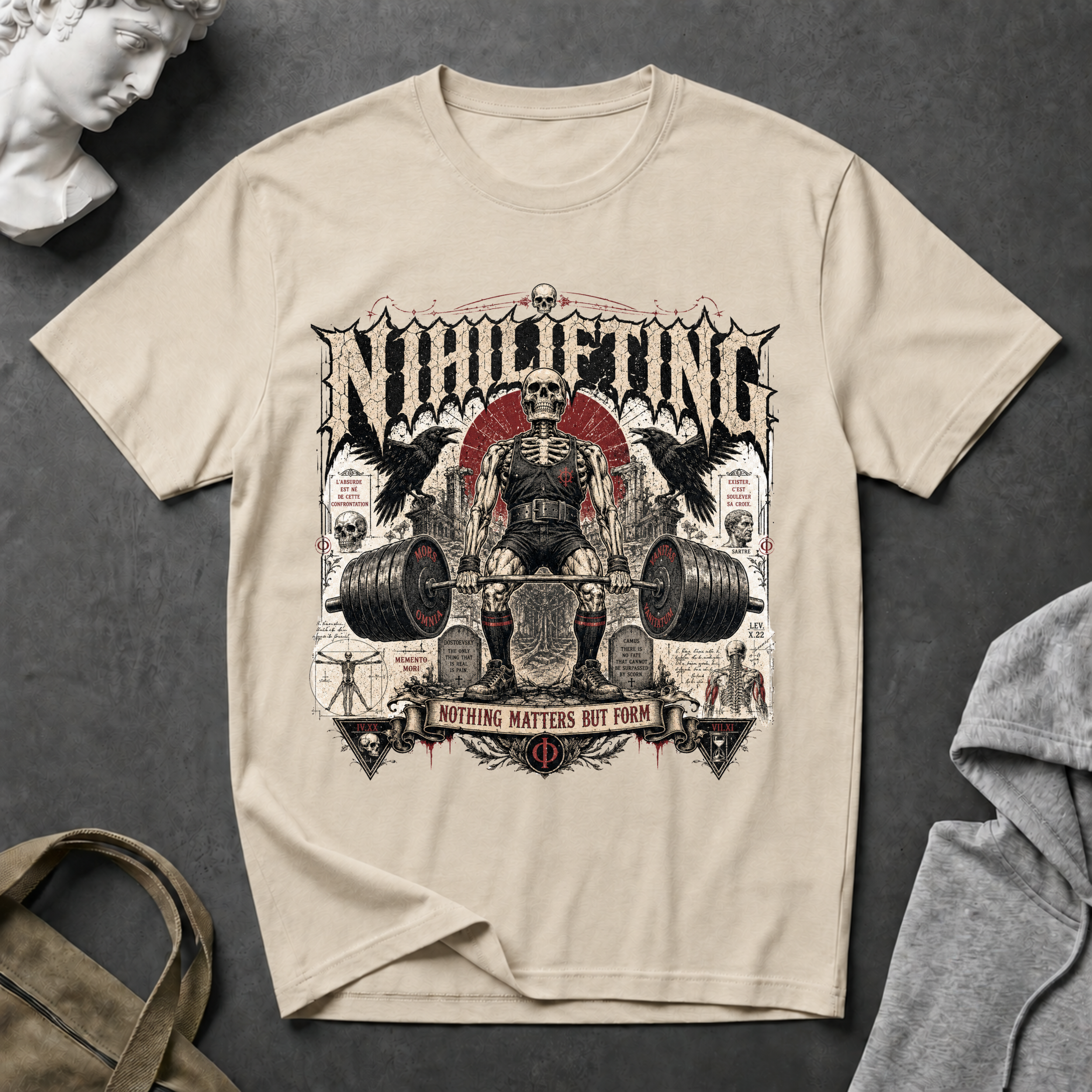 Nihilifting Skull & Barbell T-Shirt