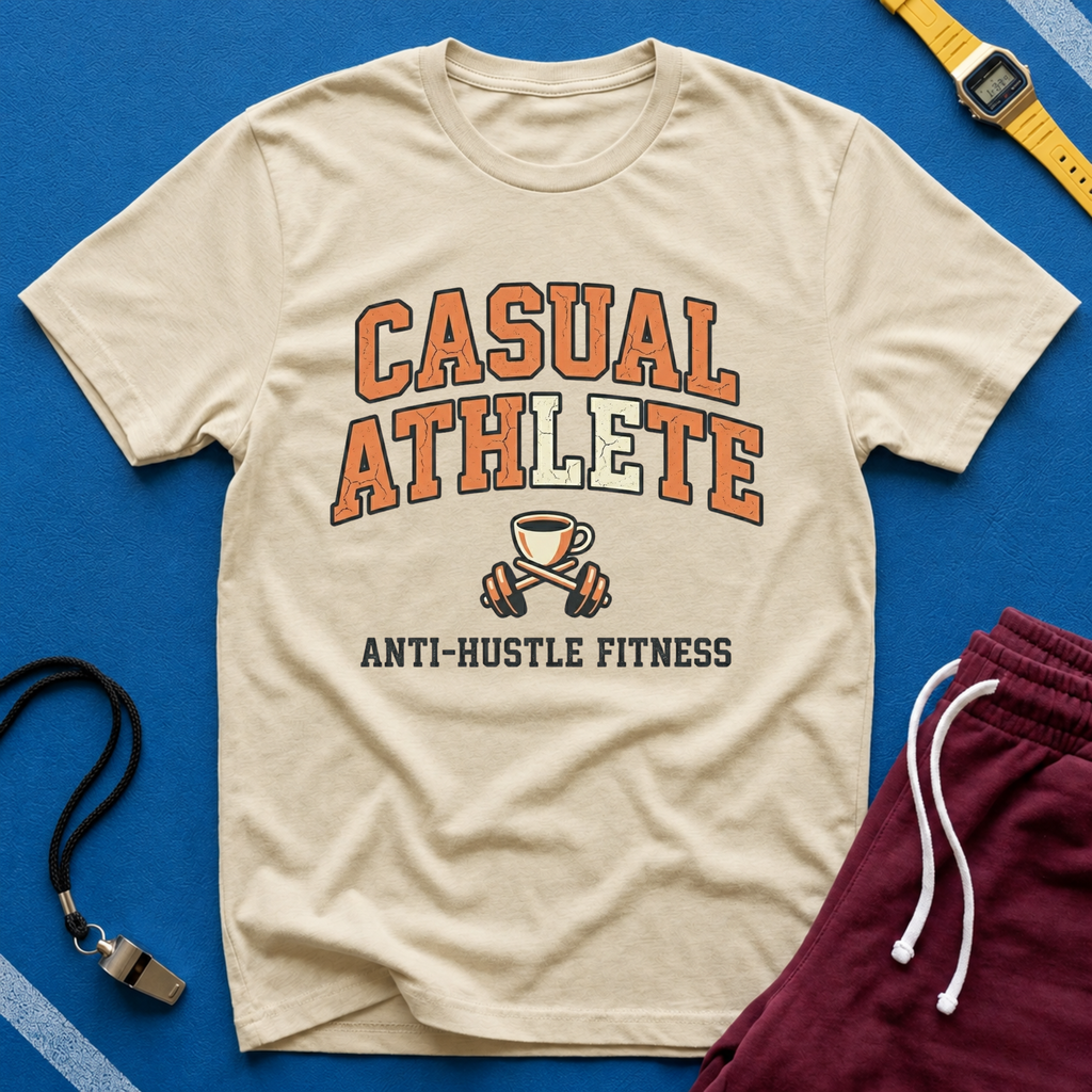 'Casual Athlete' Coffee & Anti-Hustle Fitness Graphic Tee